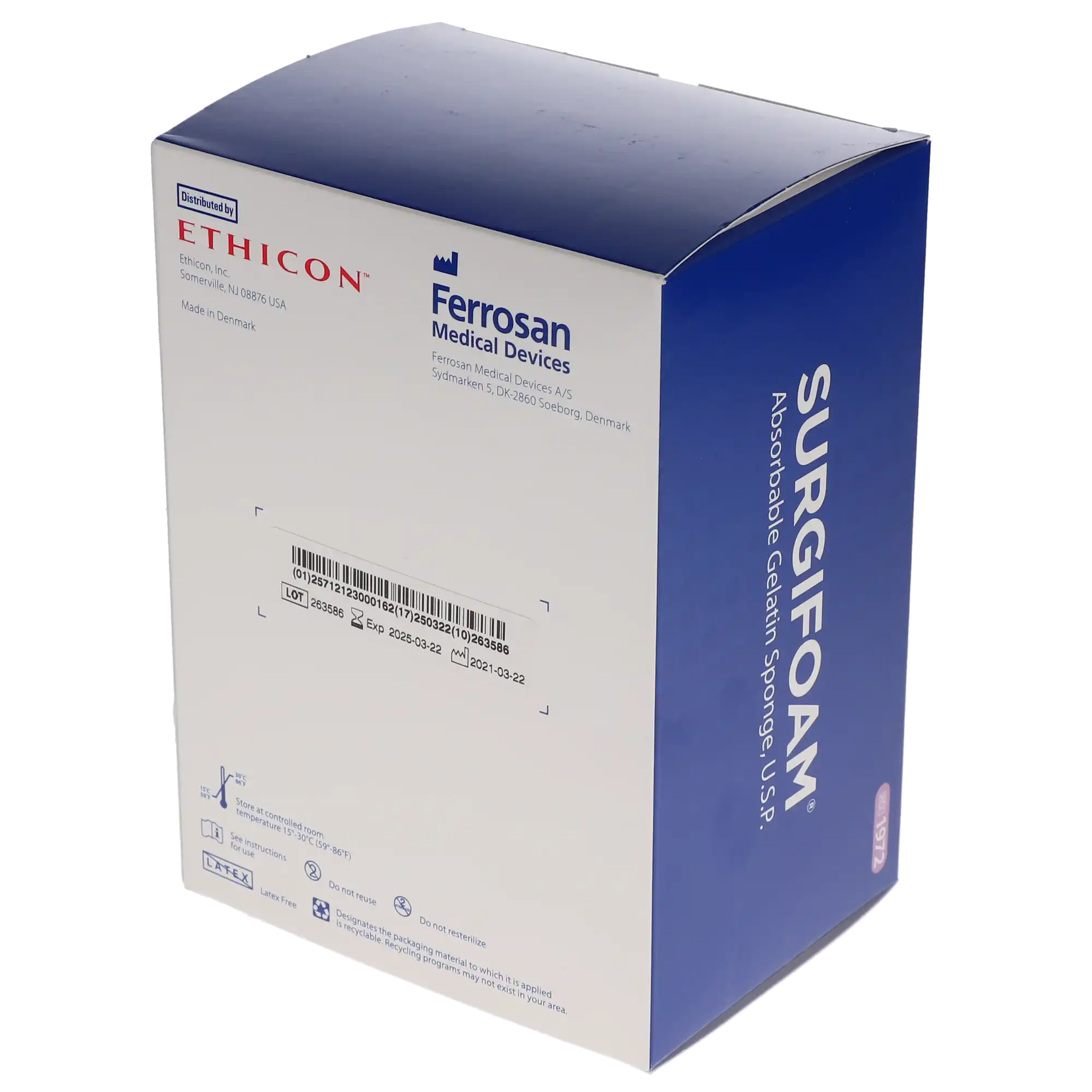Surgifoam Absorbable Gelatin Sponge, Sterile, Porcine, 2 cm x 6 cm x 7 mm, 12/Box, 1972 thumbnail 7