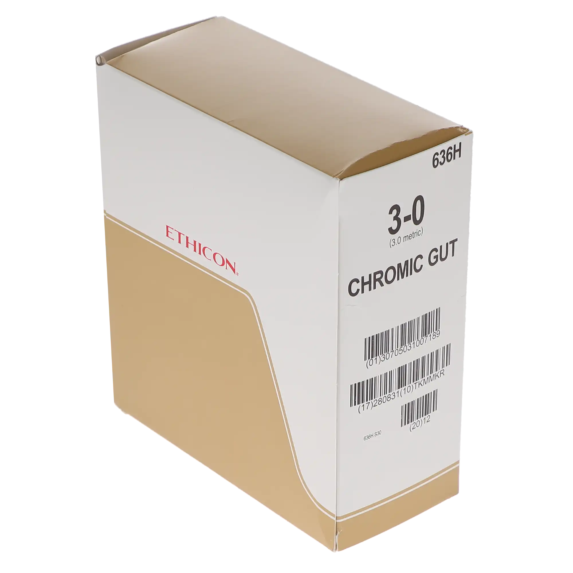Ethicon Chromic Gut Absorbable Suture, 3-0, 27" (70cm), FS-2 Reverse Cutting 3/8 Circle 19mm Needle, Brown, 36/Bx, 636H thumbnail 7