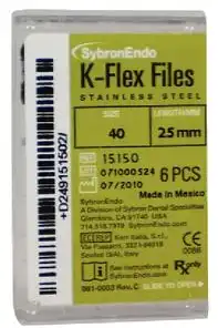 Kerr K-Flex Endodontic Files, Stainless Steel, Size #40, 25mm, Black, 6/Pack, 15150 thumbnail 7