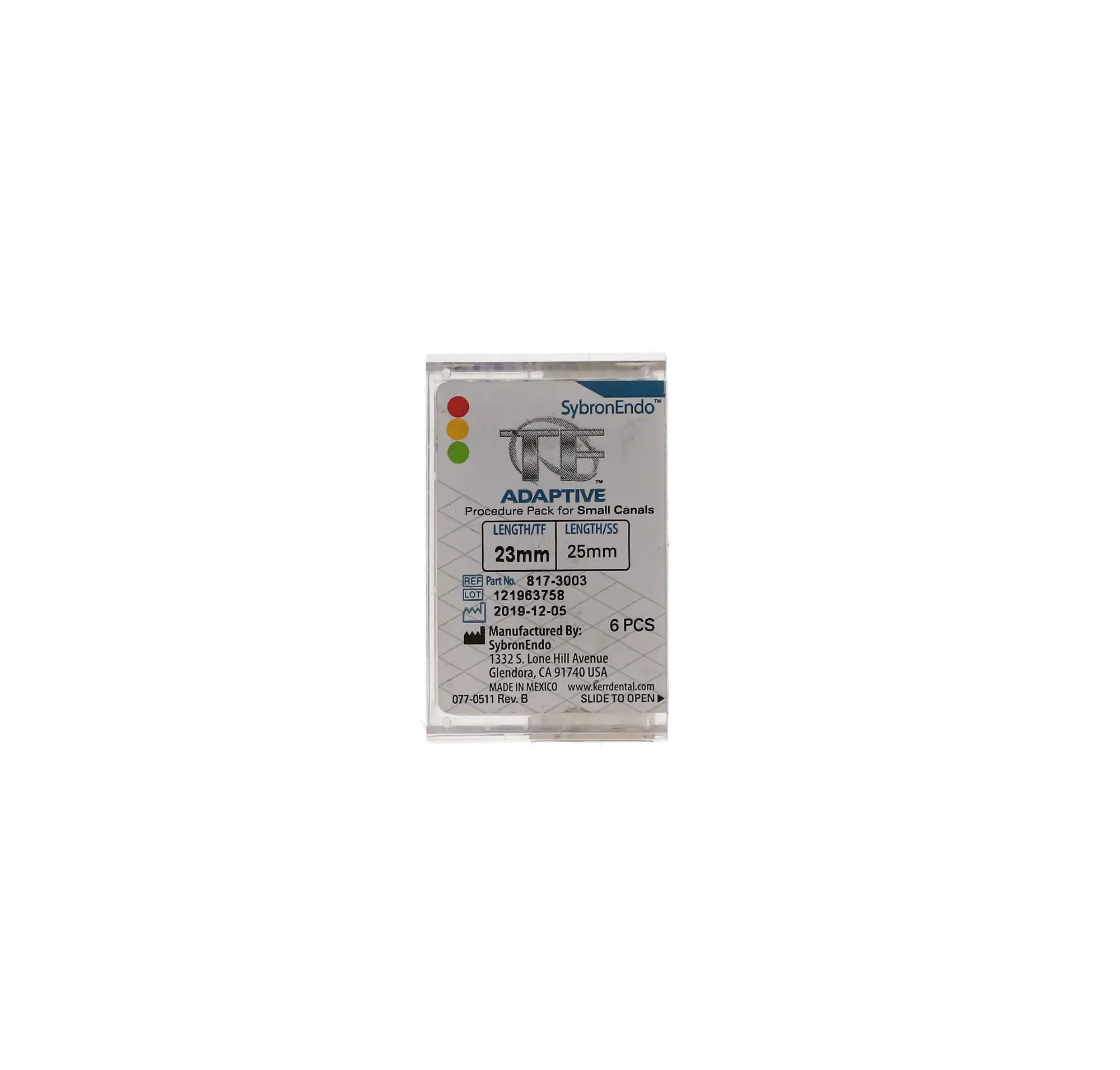 Kerr TF Adaptive Nickel-Titanium Rotary Files, Small Procedure Pack, 23mm, Assorted, 6/Pk, 817-3003 thumbnail 11