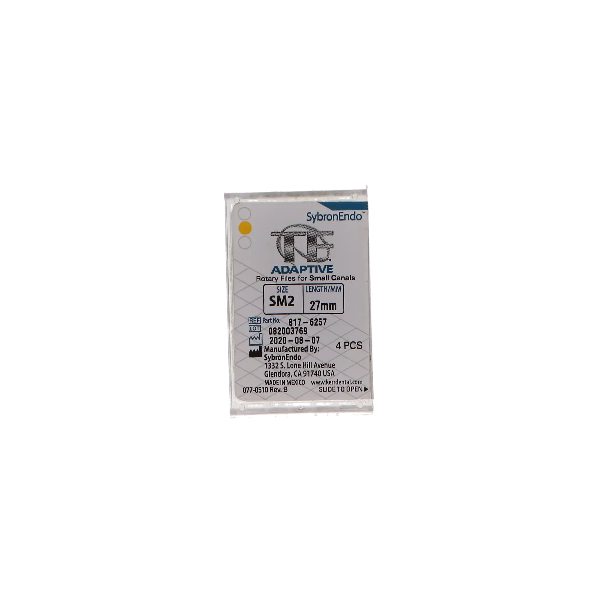 Kerr TF Adaptive Nickel-Titanium Rotary Files, SM2, 27mm, Yellow, 4/Pkg, 817-6257 thumbnail 11