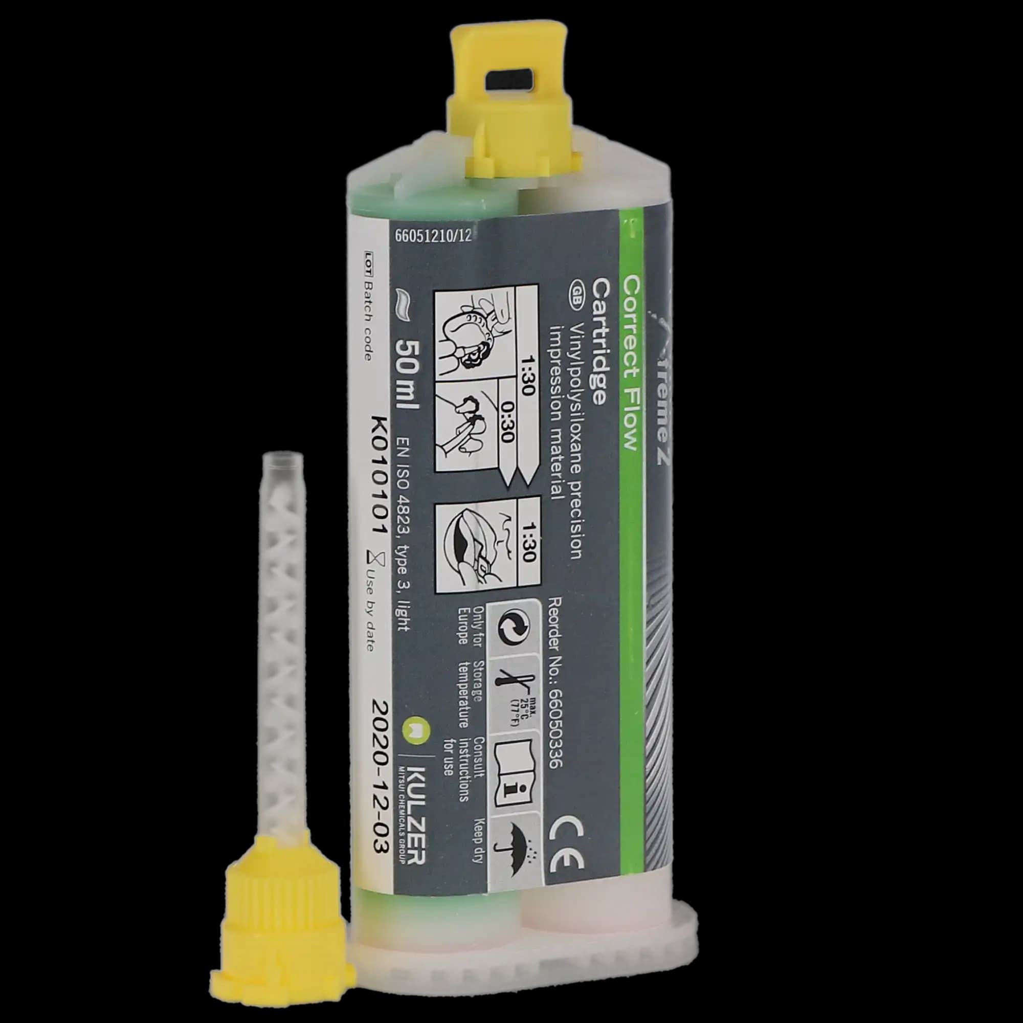 Flexitime Xtreme 2 Correct Flow VPS Impression Material Refill, 6 x 50 mL Cartridges, 18 Mixing Tips, 66050334 thumbnail 2