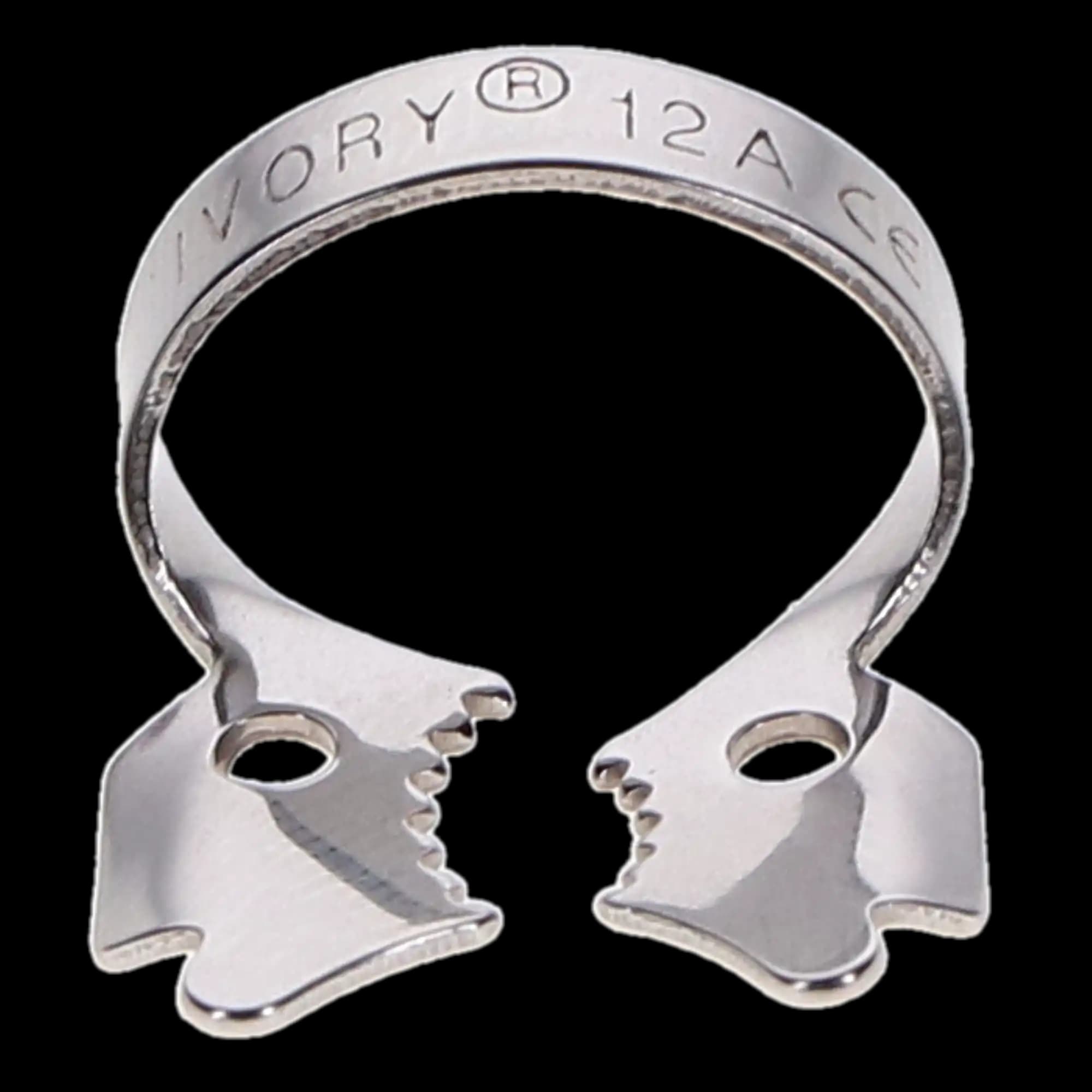 Ivory Stainless-Steel Rubber Dam Clamp #12A, Winged, Serrated Jaws, 1/Pk, 50057348 thumbnail 2