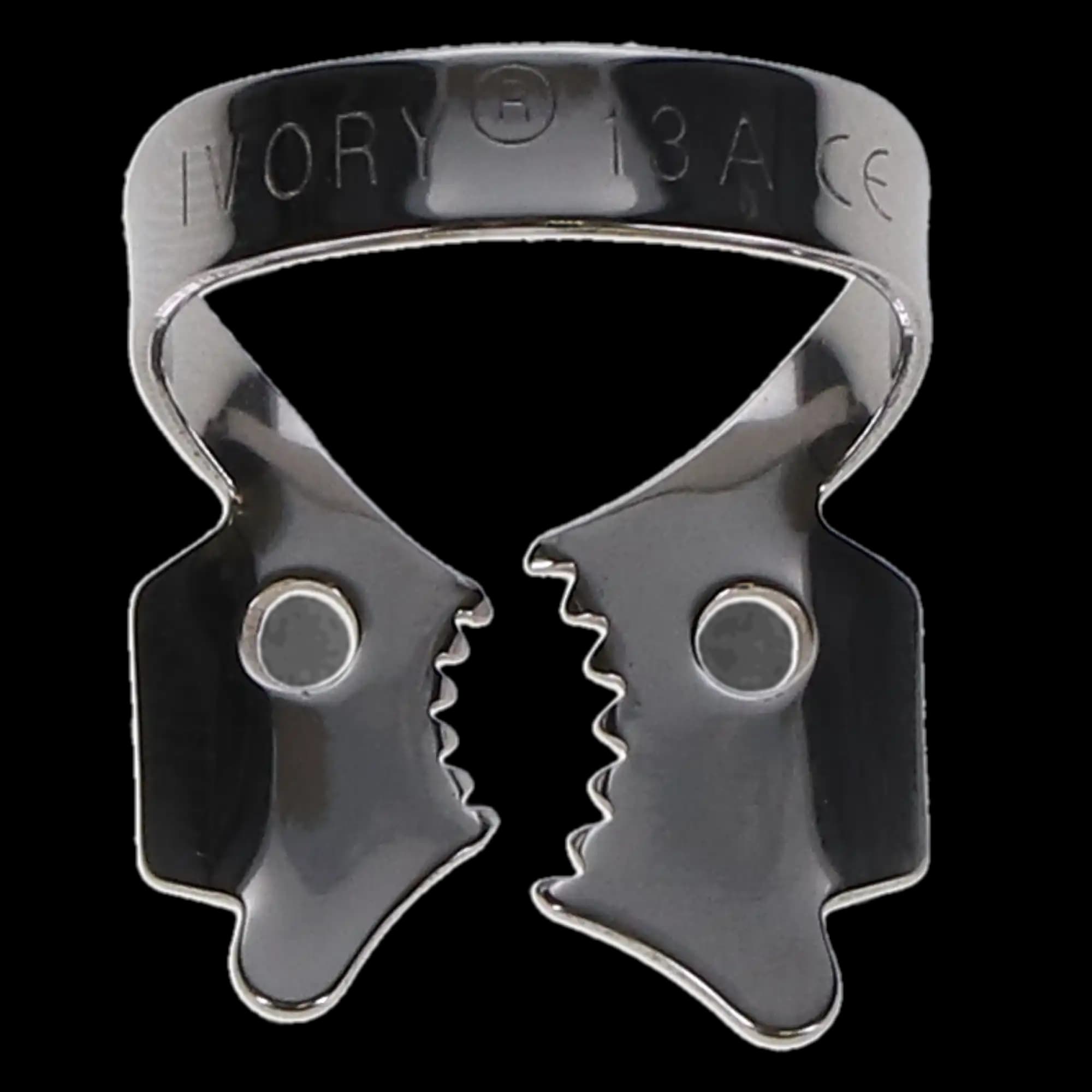 Ivory Rubber Dam Clamp #13A, Winged, Serrated Jaws, Stainless Steel, 1/Pk, 50057352 thumbnail 6
