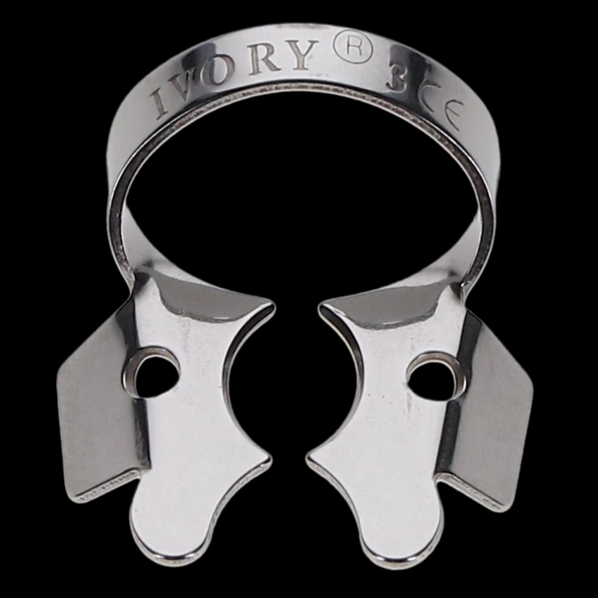 Ivory Rubber Dam Clamp #3, Winged, Stainless Steel, Small Lower Molar, 1/Each, 50057322 thumbnail 8