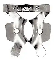 Ivory Rubber Dam Clamp #8, Winged, Stainless Steel, Regular Molar, 1/Pk, 50057334 thumbnail 2