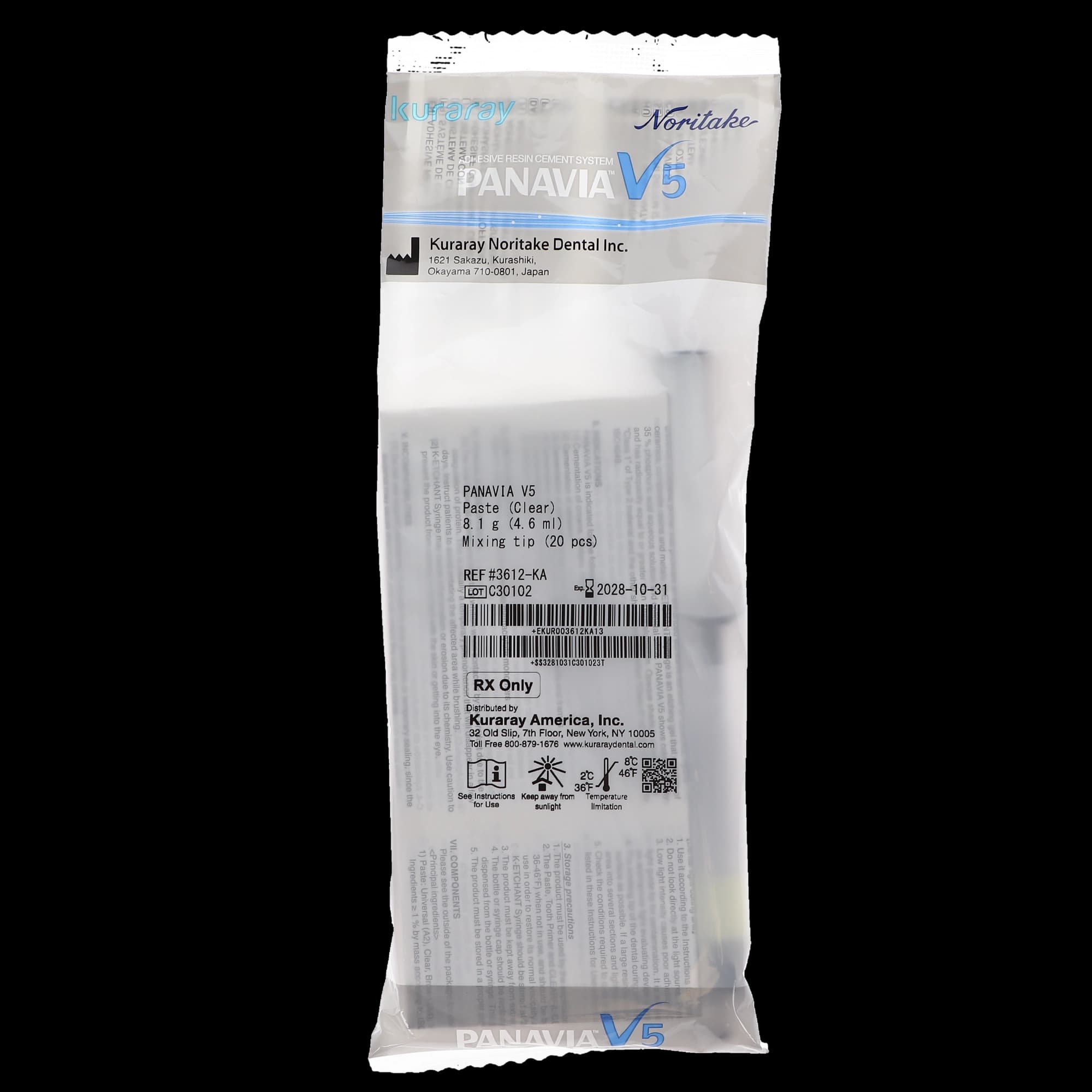 Panavia V5 Universal Resin Cement Paste, Clear, 4.6 mL Syringe with 20 Mixing Tips, 3612KA thumbnail 10