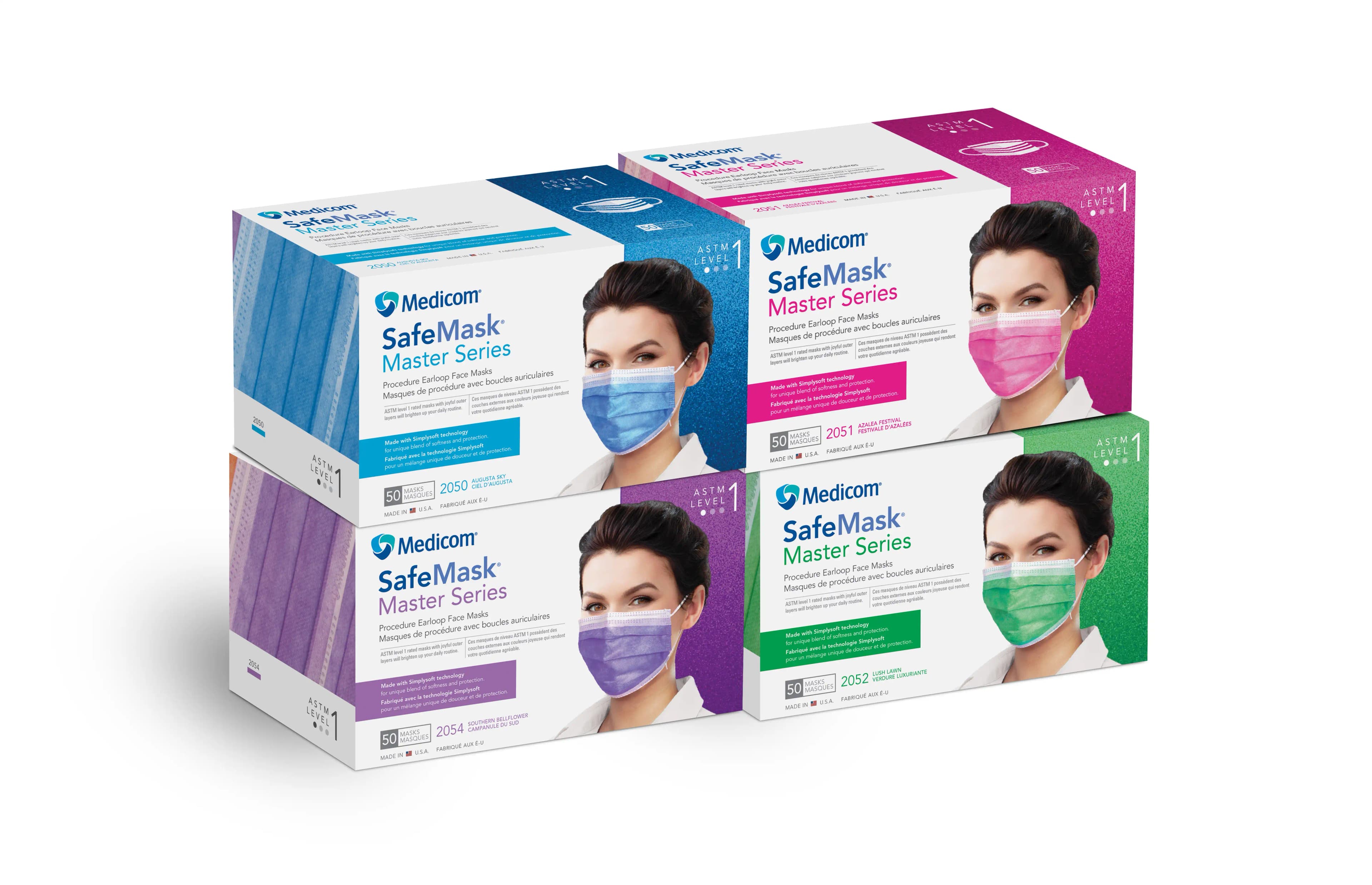 Medicom SafeMask Master Series Procedure Earloop Mask, ASTM Level 1, Lush Lawn (Vibrant Green), 50/Box, 2052 thumbnail 10