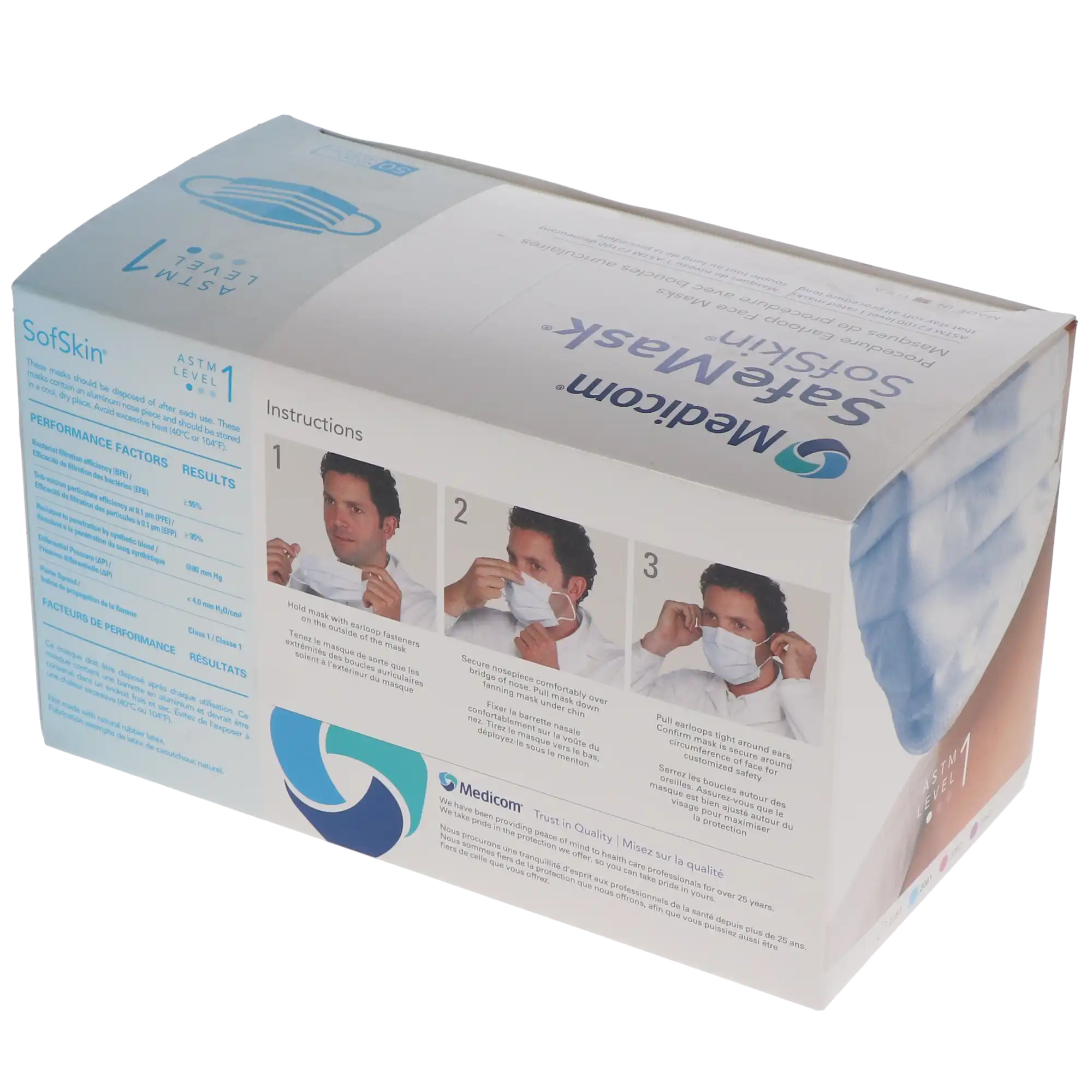 SafeMask SofSkin Procedure Earloop Face Masks, ASTM Level 1, Blue, 50/Box, 2081 thumbnail 12