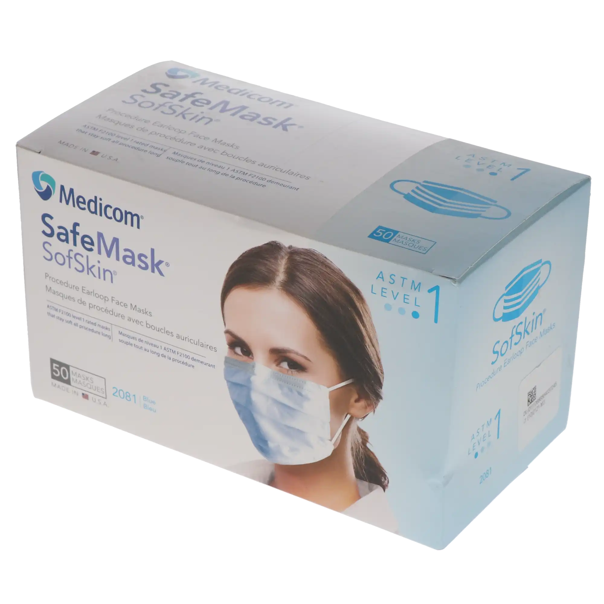 SafeMask SofSkin Procedure Earloop Face Masks, ASTM Level 1, Blue, 50/Box, 2081 thumbnail 13