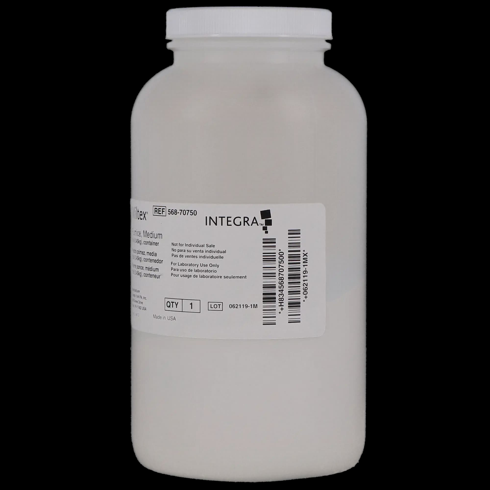 Miltex Dental Pumice, Medium Grit, 1 lb Jar, 70750 - Dental Pumice, 1 lb, Medium, 1/Pk, 70750, (Discontinued) - Image 1