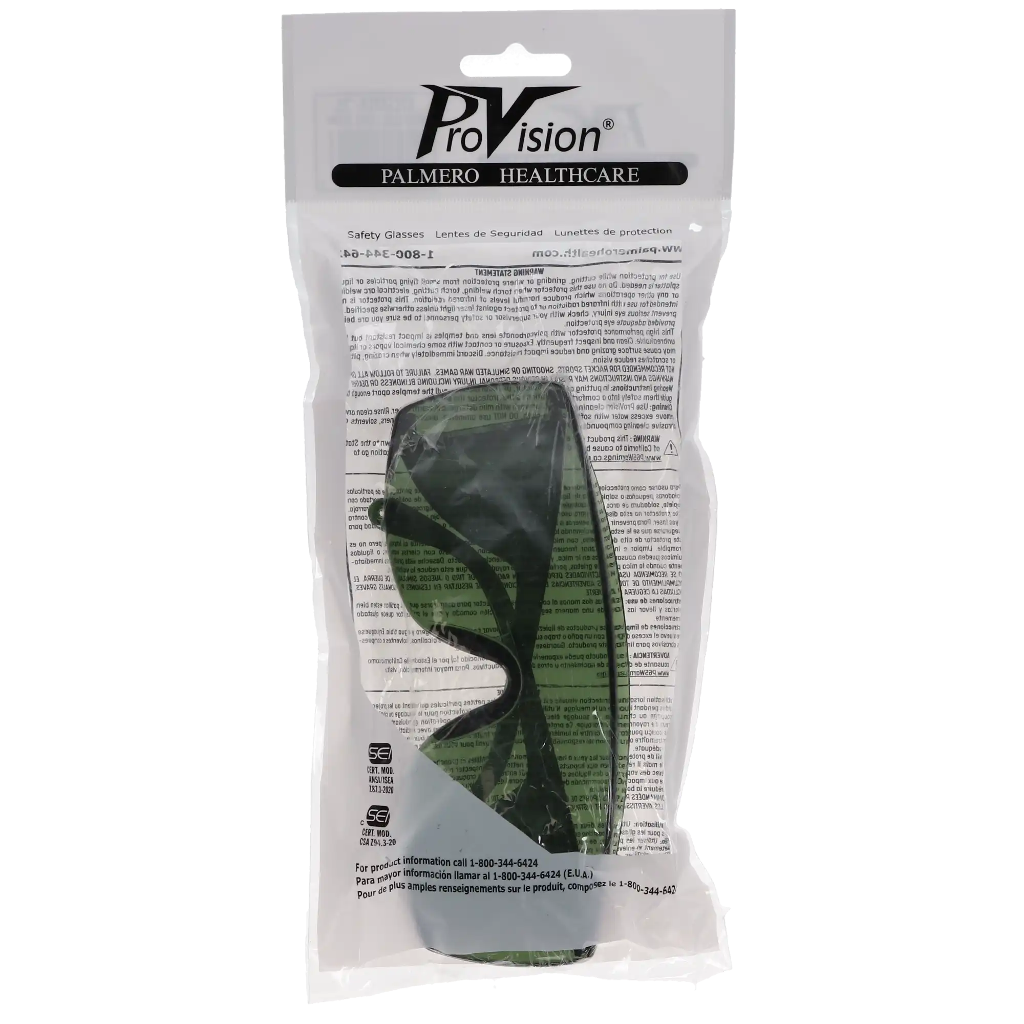 EyeSaver Sleeks Safety Eyewear, Green, 1/Pk, 18S thumbnail 4