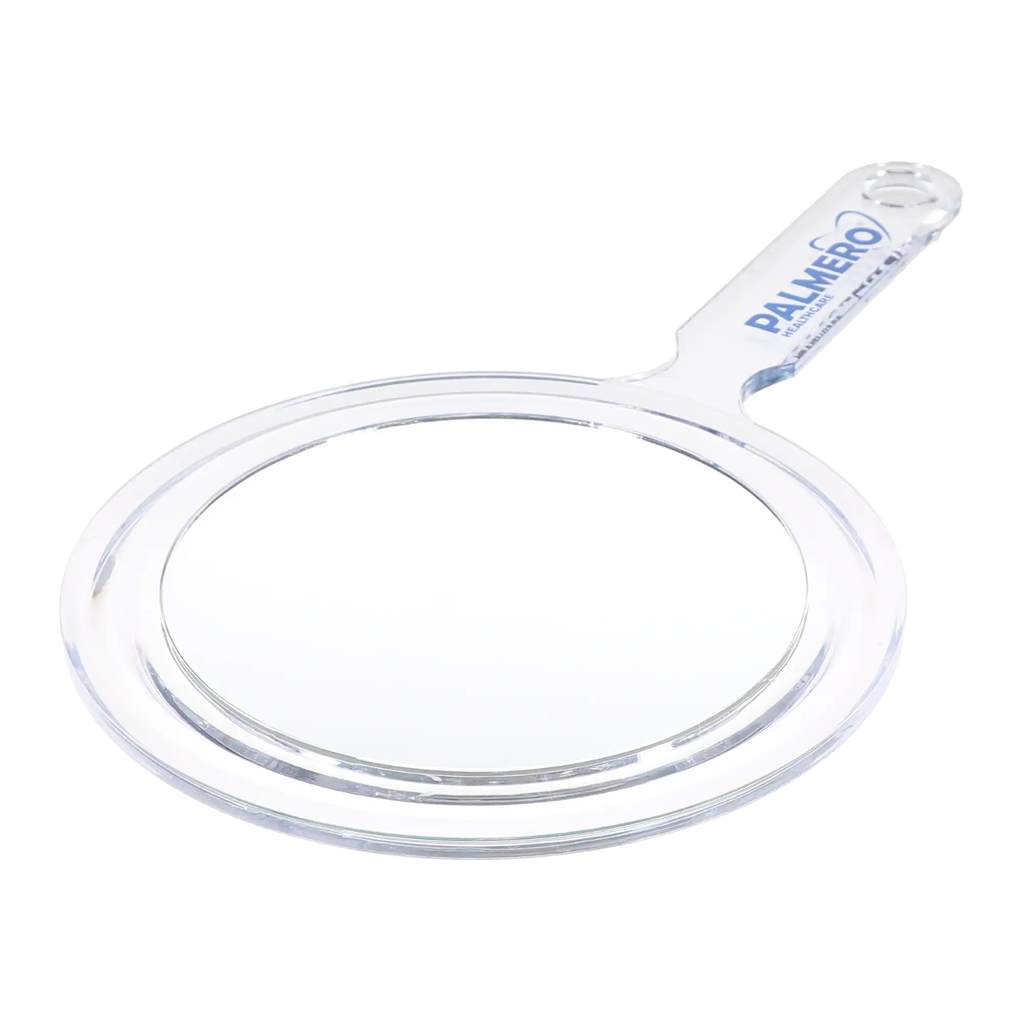 Palmero Hand Mirror, Double-Sided, 5" Diameter, Standard and 2.5x Magnification, Clear Plastic Handle, 1/Pk, 45 thumbnail 2