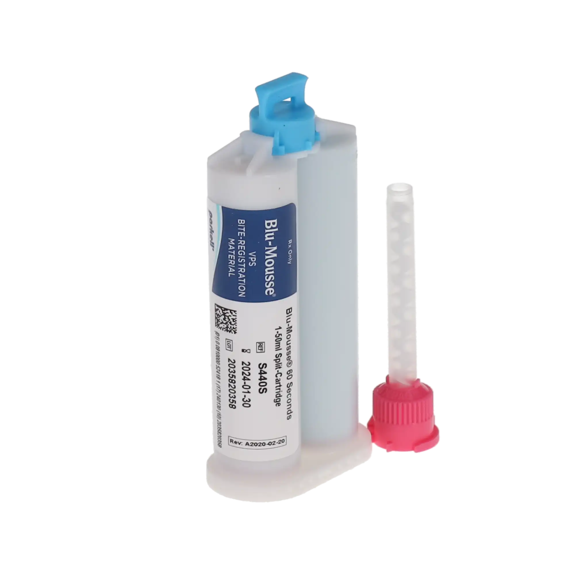 Parkell Blu-Mousse 60 VPS Bite Registration Material, 60-Second Set, 2 x 50 mL Split Cartridges, S440S thumbnail 3