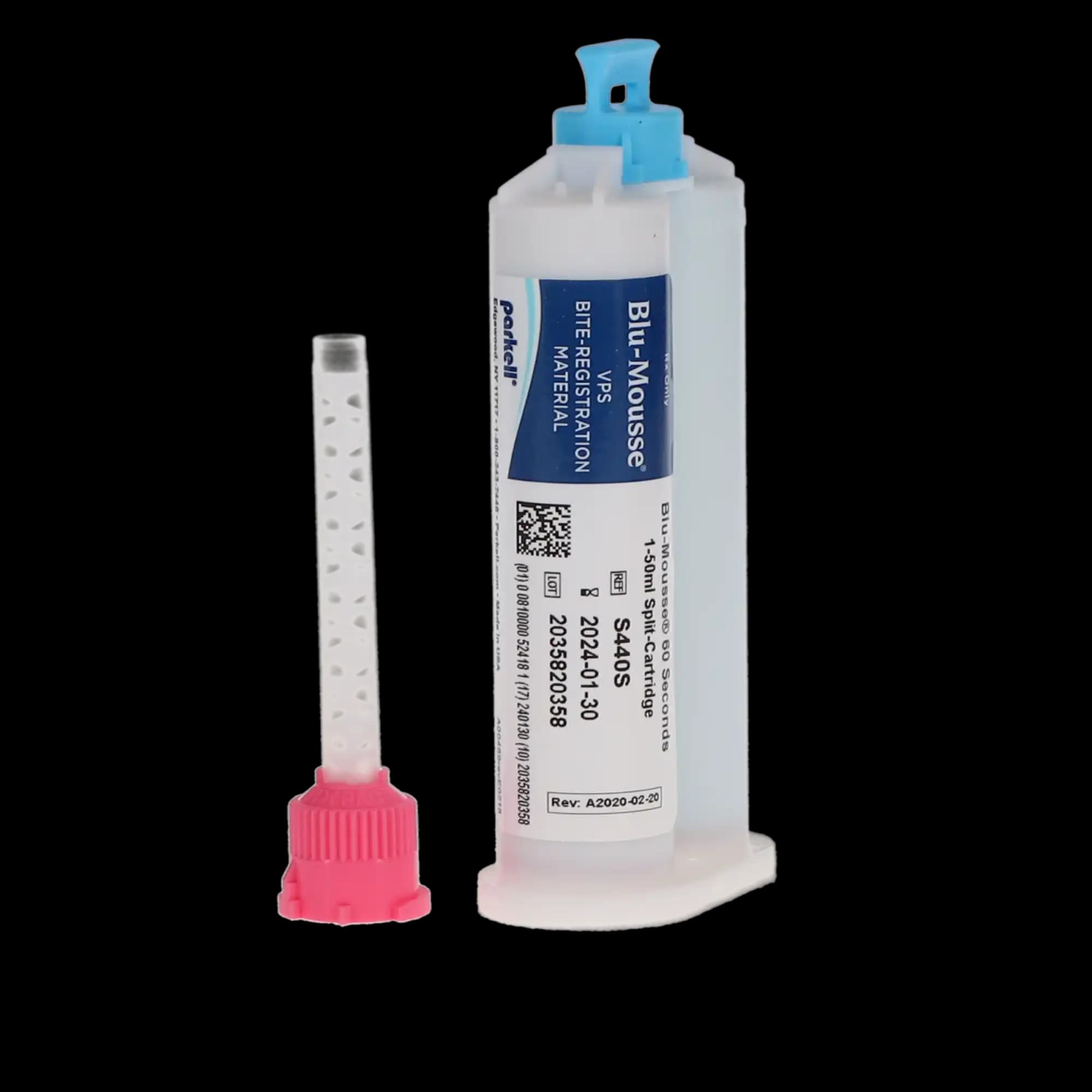 Parkell Blu-Mousse 60 VPS Bite Registration Material, 60-Second Set, 2 x 50 mL Split Cartridges, S440S thumbnail 4
