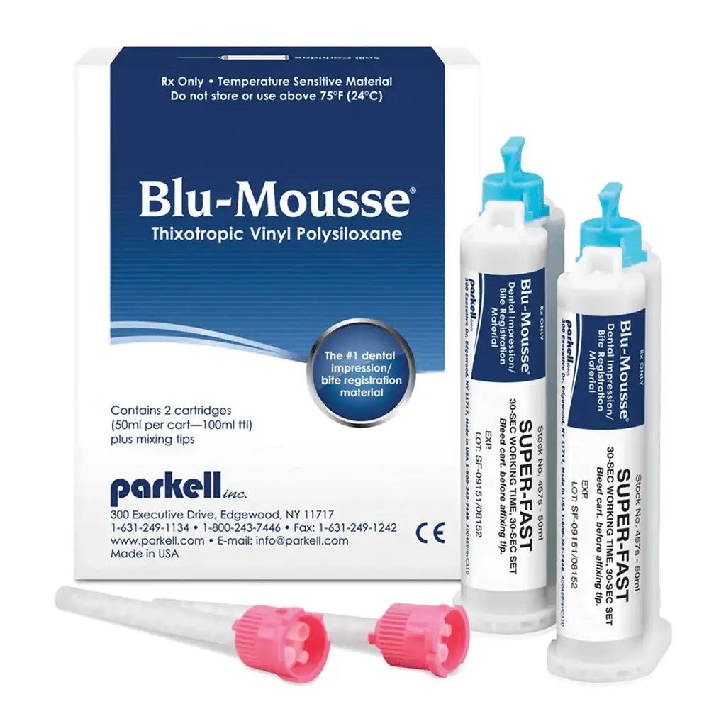 Blu-Mousse VPS Bite Registration Material, Classic 2-Minute Set, Peppermint, 50ml Split Cartridges, Pack of 2, S437S thumbnail 2