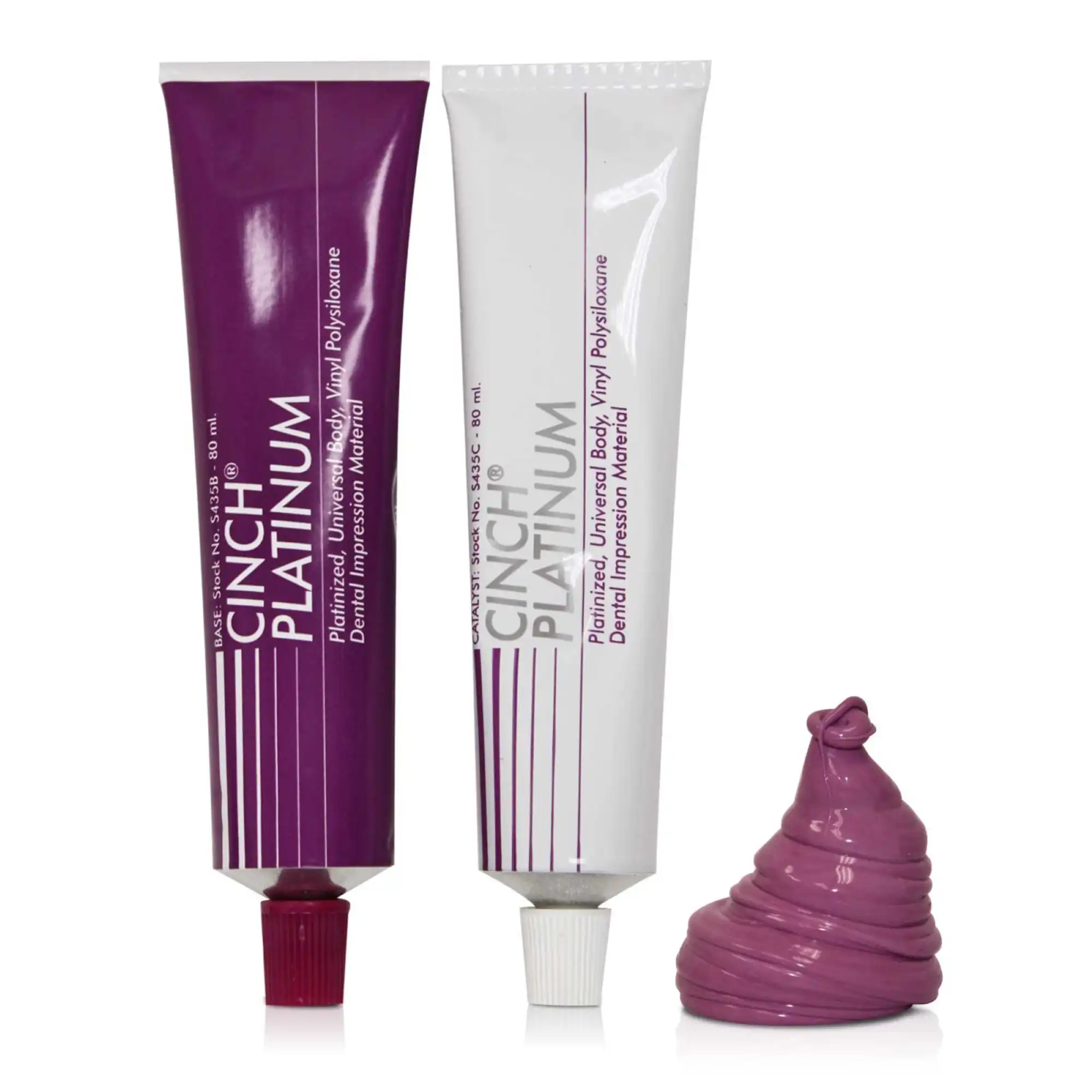 Cinch Platinum Vinyl Polysiloxane Impression Material Tube Pack, 4 x 80 ml Tubes (2 Base, 2 Catalyst), 2/Pk, S435-4 - Cinch Platinum Tube Pack, 2/Pk, S435-4 - Image 1