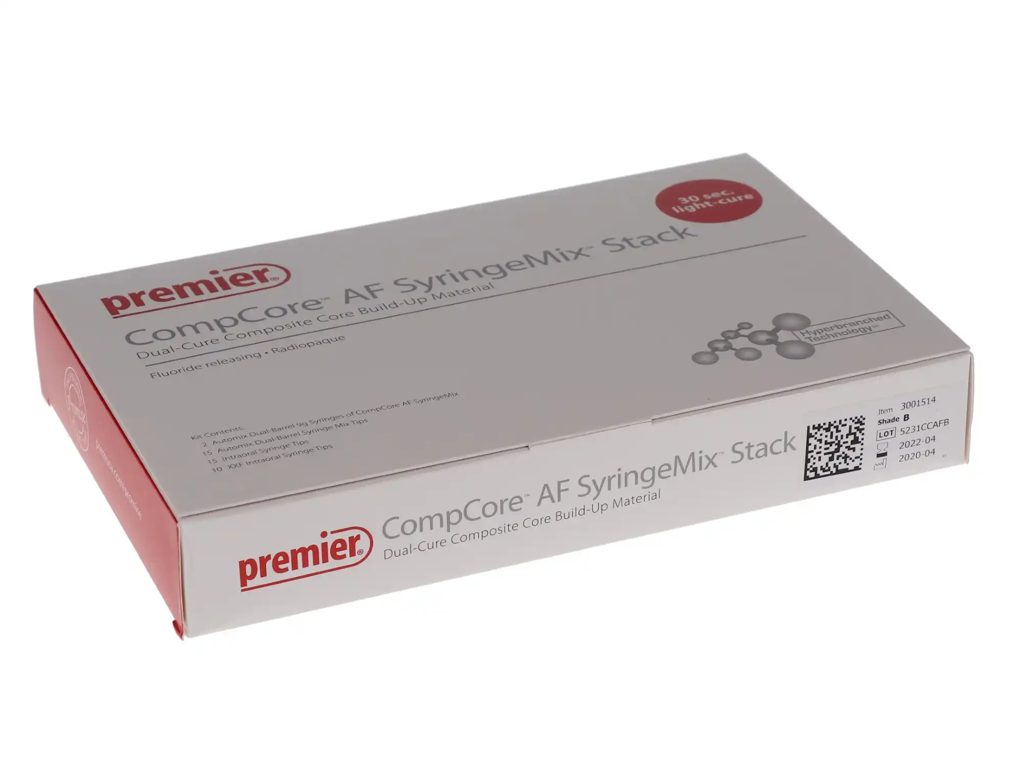 CompCore AF SyringeMix STACK Core Build-Up Material, Dual-Cure, Intro Kit, Blue, 2 x 9 g Syringes, 3001514 thumbnail 13