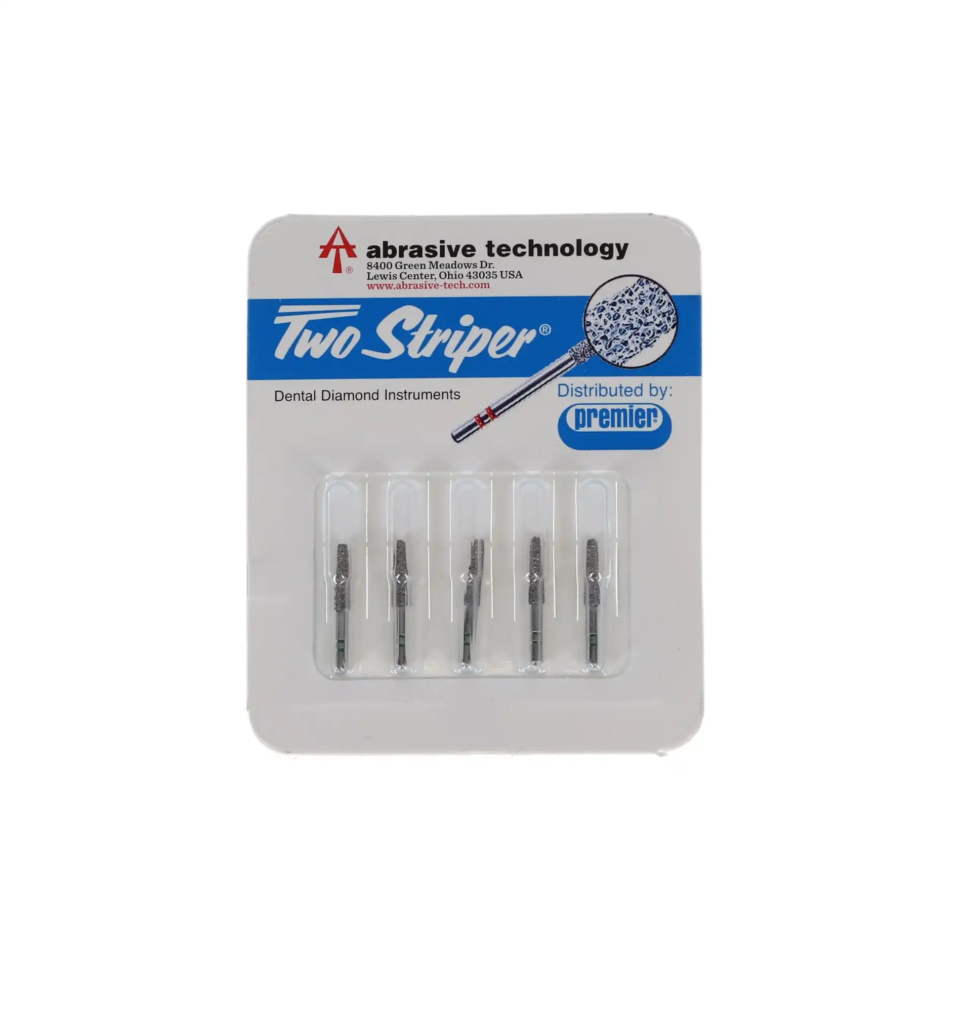 Two Striper ShortCut Diamond Bur, FGSS, Round-End Taper, 780.9 S, Coarse, Green, 2.1 mm Major/1.4 mm Minor, 9 mm Length, 5/Pk, 2015906 thumbnail 5