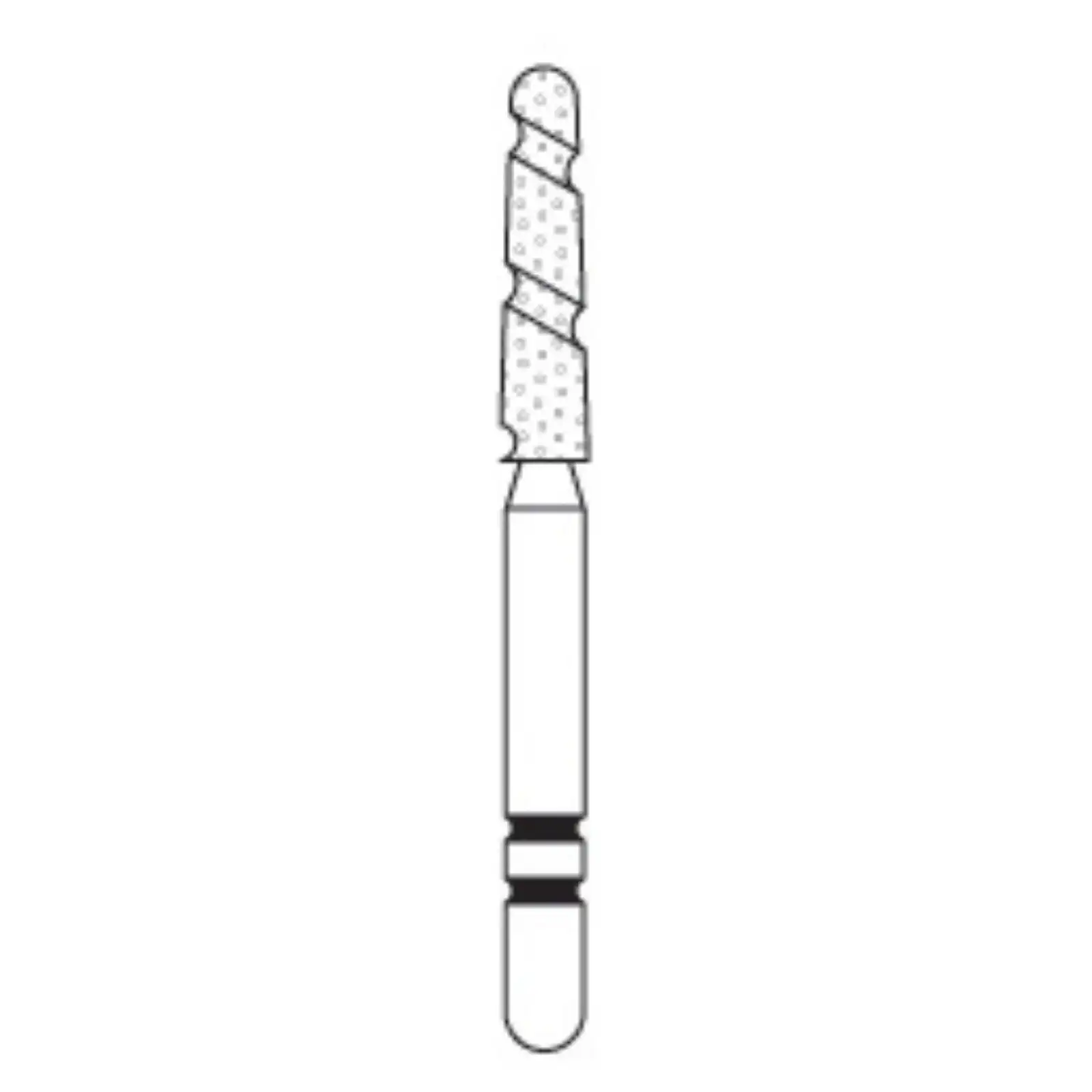 Two Striper TS2000 Diamond Bur, FG, Round-End Taper, #2005.8, Coarse, Green, 1.8 mm Major/1.3 mm Minor Diameter, 8.0 mm Length, 5/Pk, 2000058 thumbnail 2