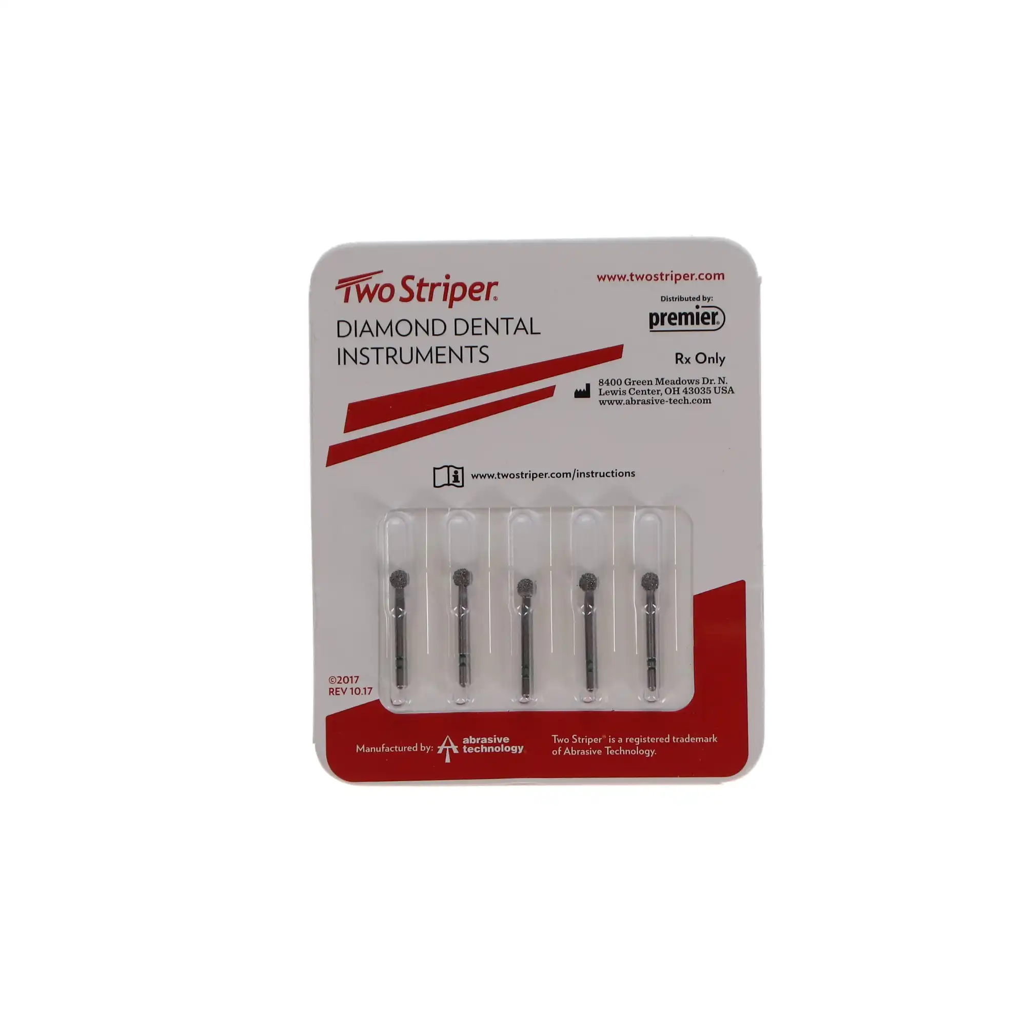 Two Striper Diamond Bur, FG, Round, #135, Coarse, Green, 2.6 mm, 5/Pk, 2015007 thumbnail 5