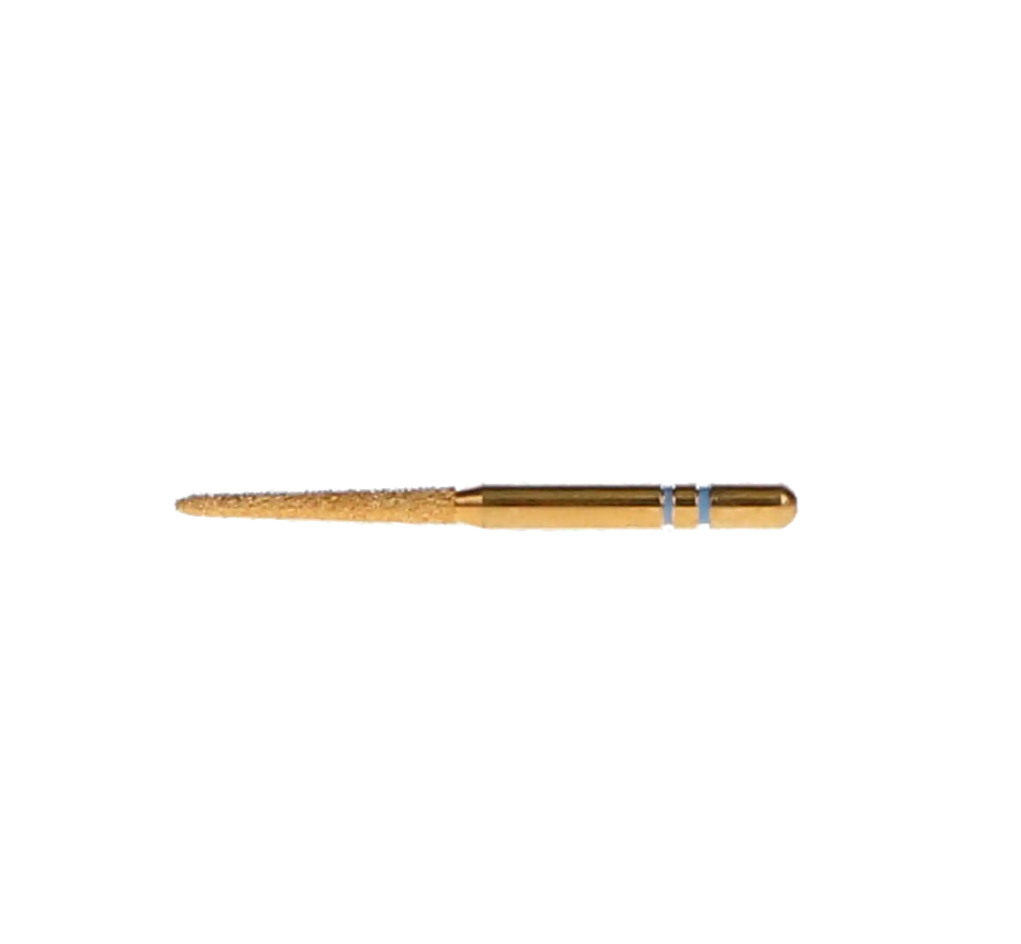 Two Striper Gold-Plated Curettage (GCP) Diamond Bur, FG, 252.SC, Medium, Blue Ring, 1.8 mm Major/0.4 mm Minor Diameter, 10 mm Length, 5/Pk, 2015607 thumbnail 6