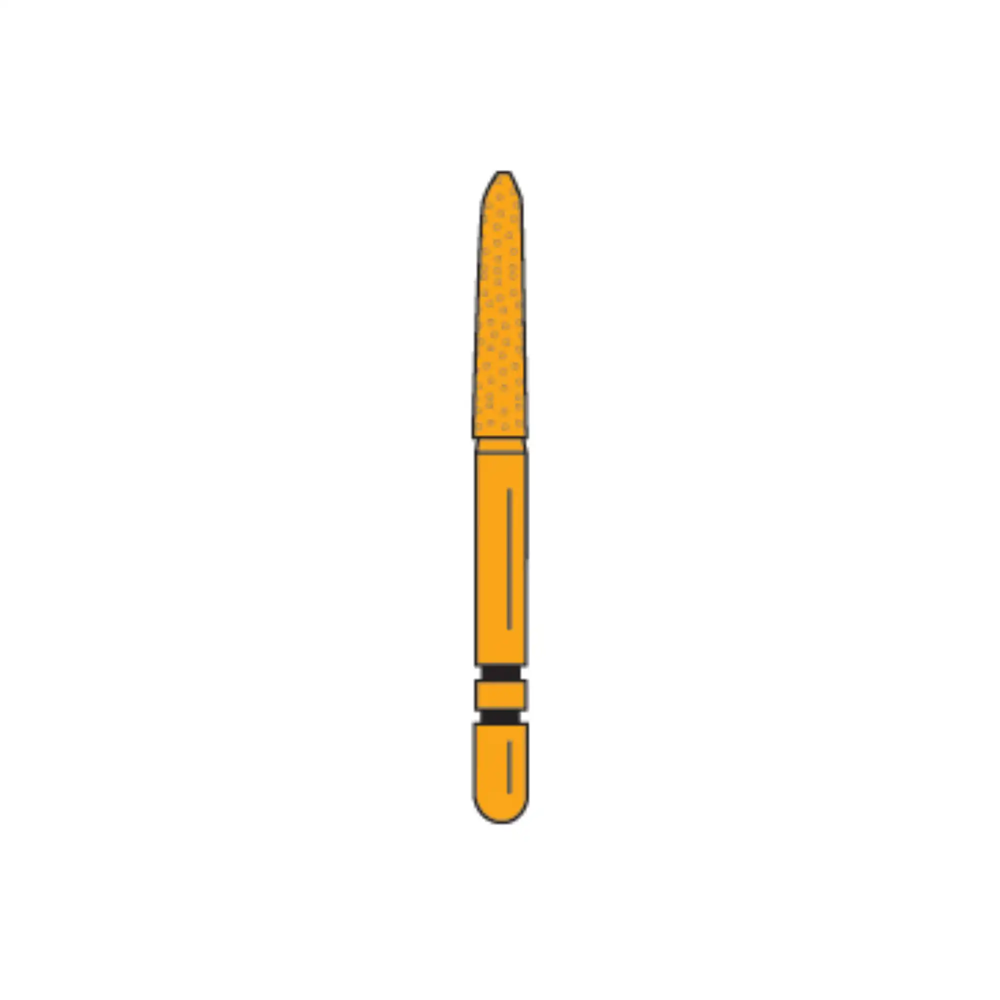 Two Striper Gold-Plated Diamond Bur, FG, Curettage, 254.SB, Medium, Blue, 1.8 mm Major/0.4 mm Minor, 8 mm Length, 5/Pk, 2015617 thumbnail 2