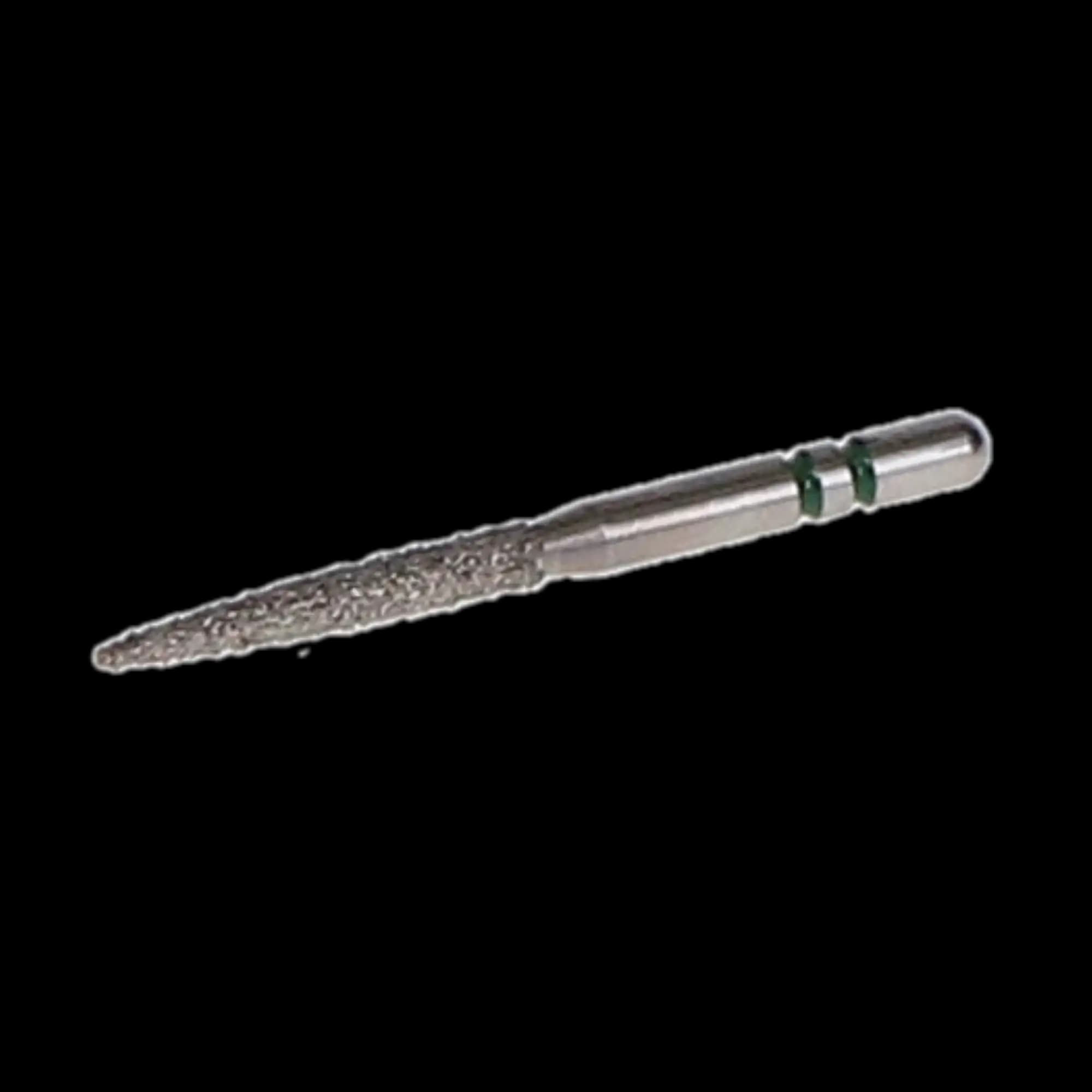 Premier Two Striper Diamond Bur, FG, Flame, Coarse, #260.10C, 1.4 mm Major/0.5 mm Minor Diameter, 10 mm Length, Green Ring, 5/Pk, 2015125 thumbnail 3