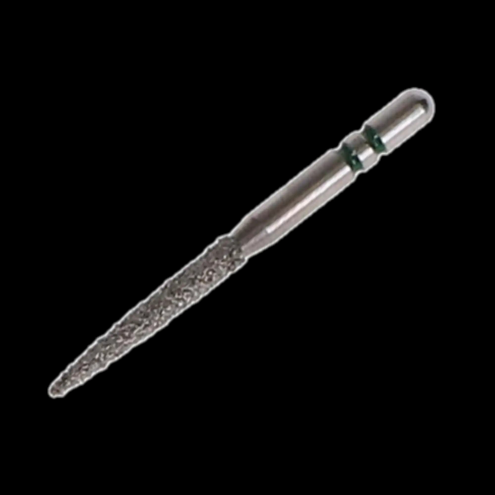 Premier Two Striper Diamond Bur, FG, Flame, Coarse, #260.10C, 1.4 mm Major/0.5 mm Minor Diameter, 10 mm Length, Green Ring, 5/Pk, 2015125 thumbnail 4