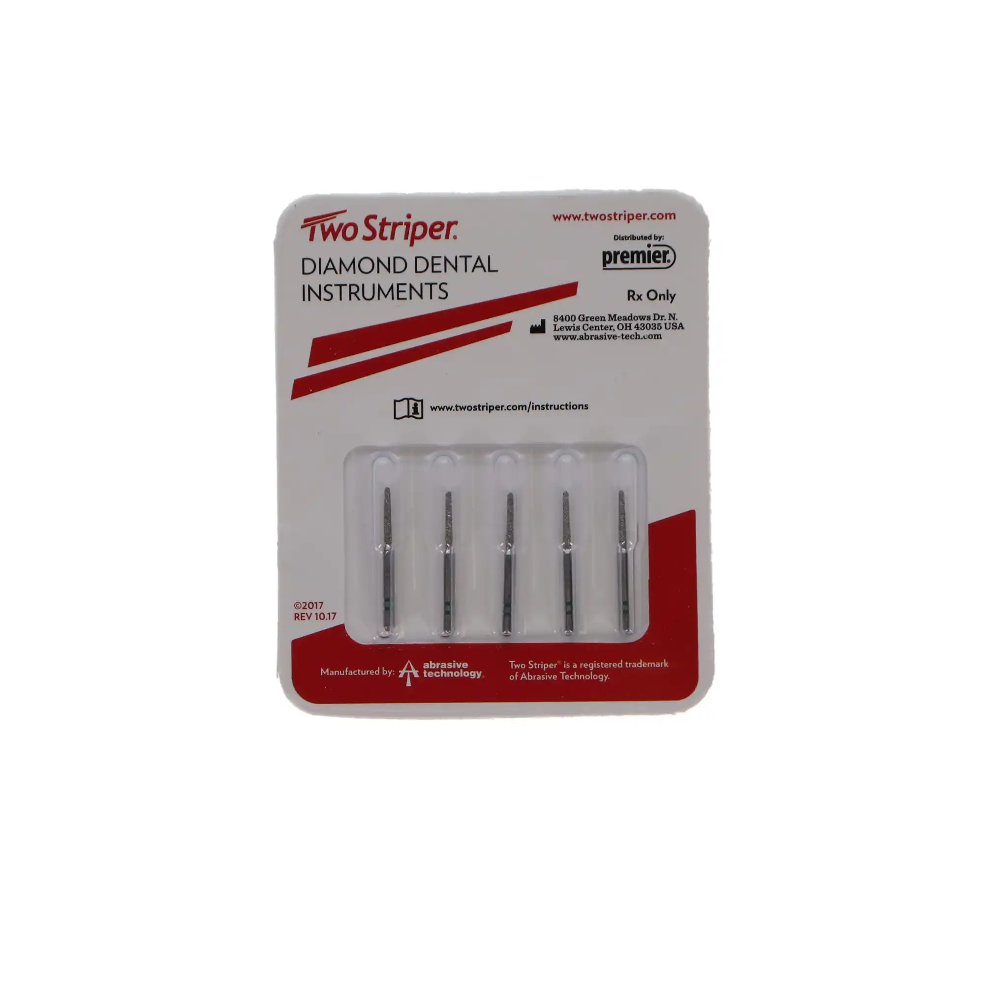 Premier Two Striper Diamond Bur, FG, Round-End Taper, 781.8, Coarse, Green, 5/Pk, 2015478 thumbnail 5