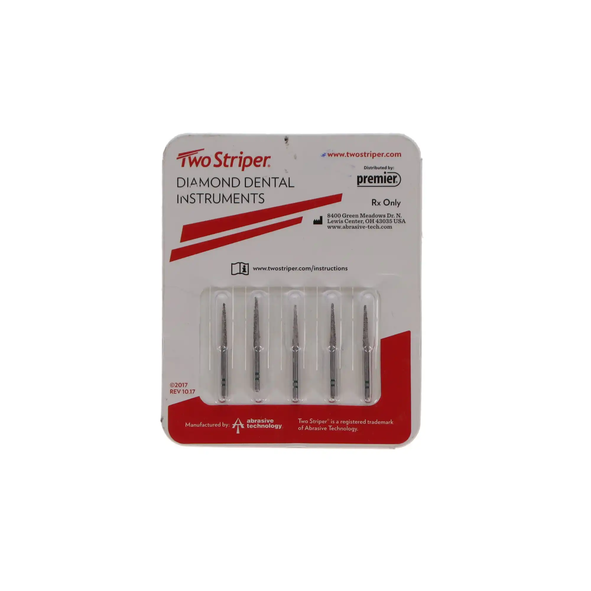 Two Striper Diamond Burs, FG, Flat-End Taper, 798.10, 1.5 mm, Coarse, Green, 5/Pk, 2015442 thumbnail 4