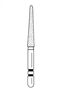 Two Striper Diamond Bur, FG, Round-End Taper, 799.11, Fine, Red, 1.8 mm Major/0.8 mm Minor Diameter, 11 mm Length, 5/Pk, 2015505 thumbnail 2