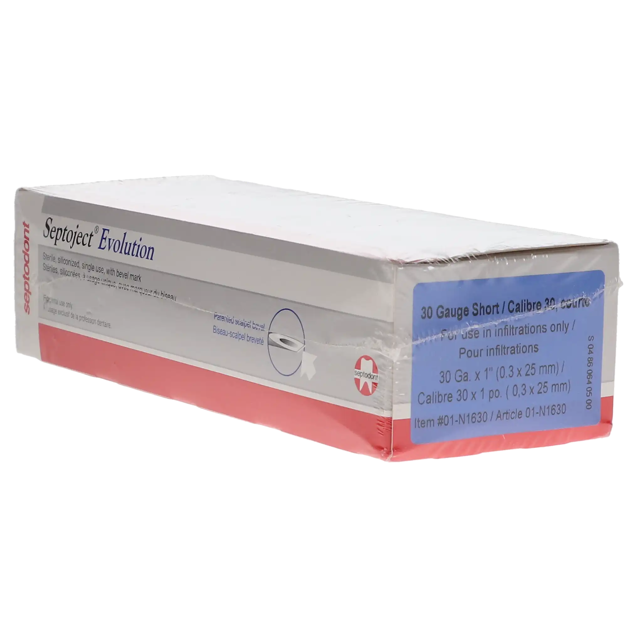 Septoject Evolution Dental Infiltration Needles, 30 Gauge, Short, 25 mm, Plastic Hub, 100/Box, 01-N1630 thumbnail 11