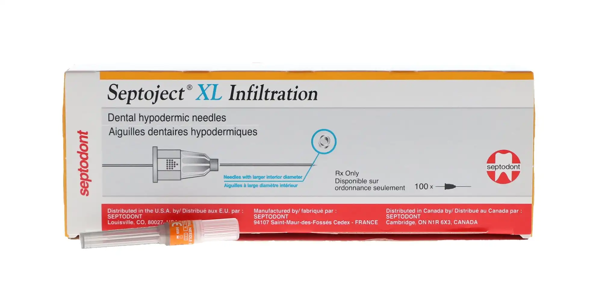 Septoject XL Dental Needle, 27 Gauge Short (25mm), Infiltration, Sterile, 100/Box, 01-N1500 thumbnail 10