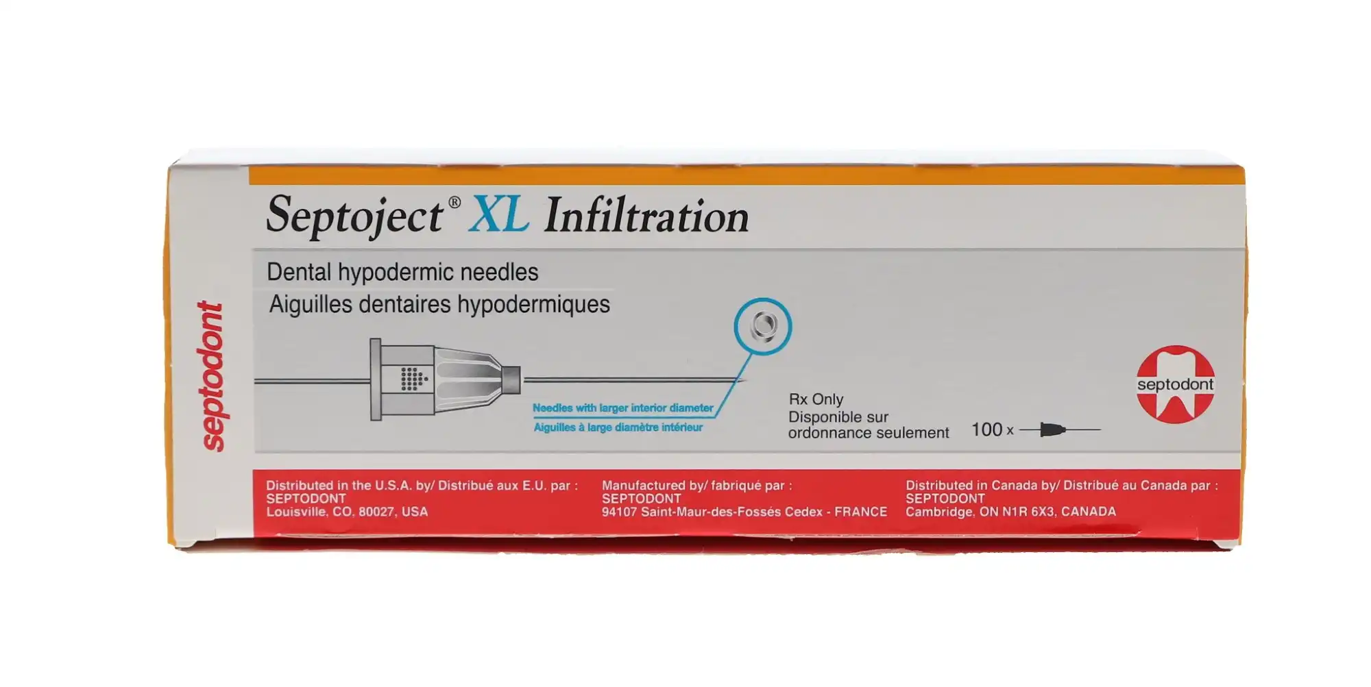 Septoject XL Dental Needle, 27 Gauge Short (25mm), Infiltration, Sterile, 100/Box, 01-N1500 thumbnail 12