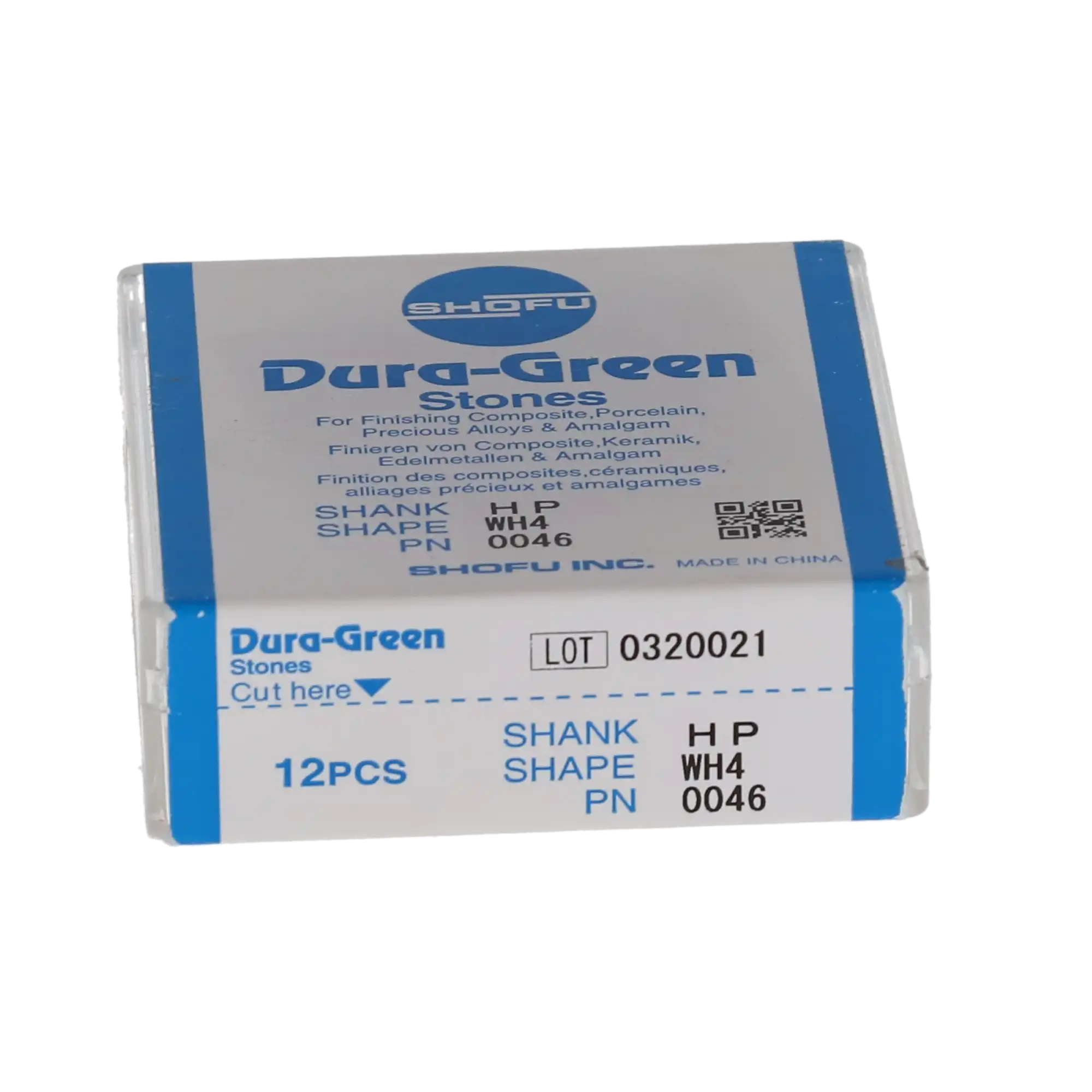 Shofu Dura-Green Silicon Carbide Finishing Stone, WH4 Wheel, HP Straight Handpiece, Green, ISO #060, 12/Pk, 0046 thumbnail 8