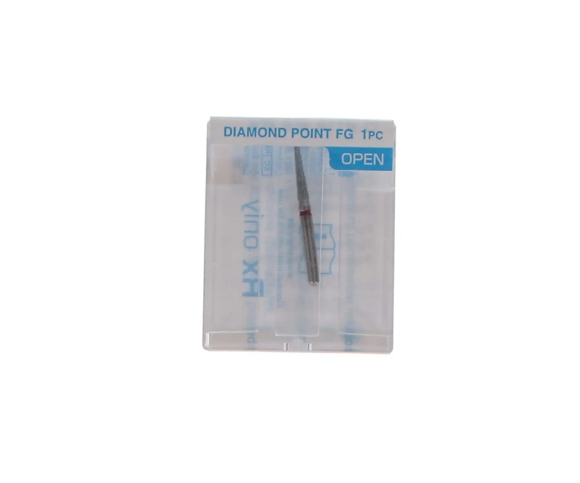 Shofu Robot Diamond Point, FG, Tapered Cylinder Needle, Fine Grit, Red Ring, 1.5 mm Diameter, 10.0 mm Length, 850F-1 thumbnail 3