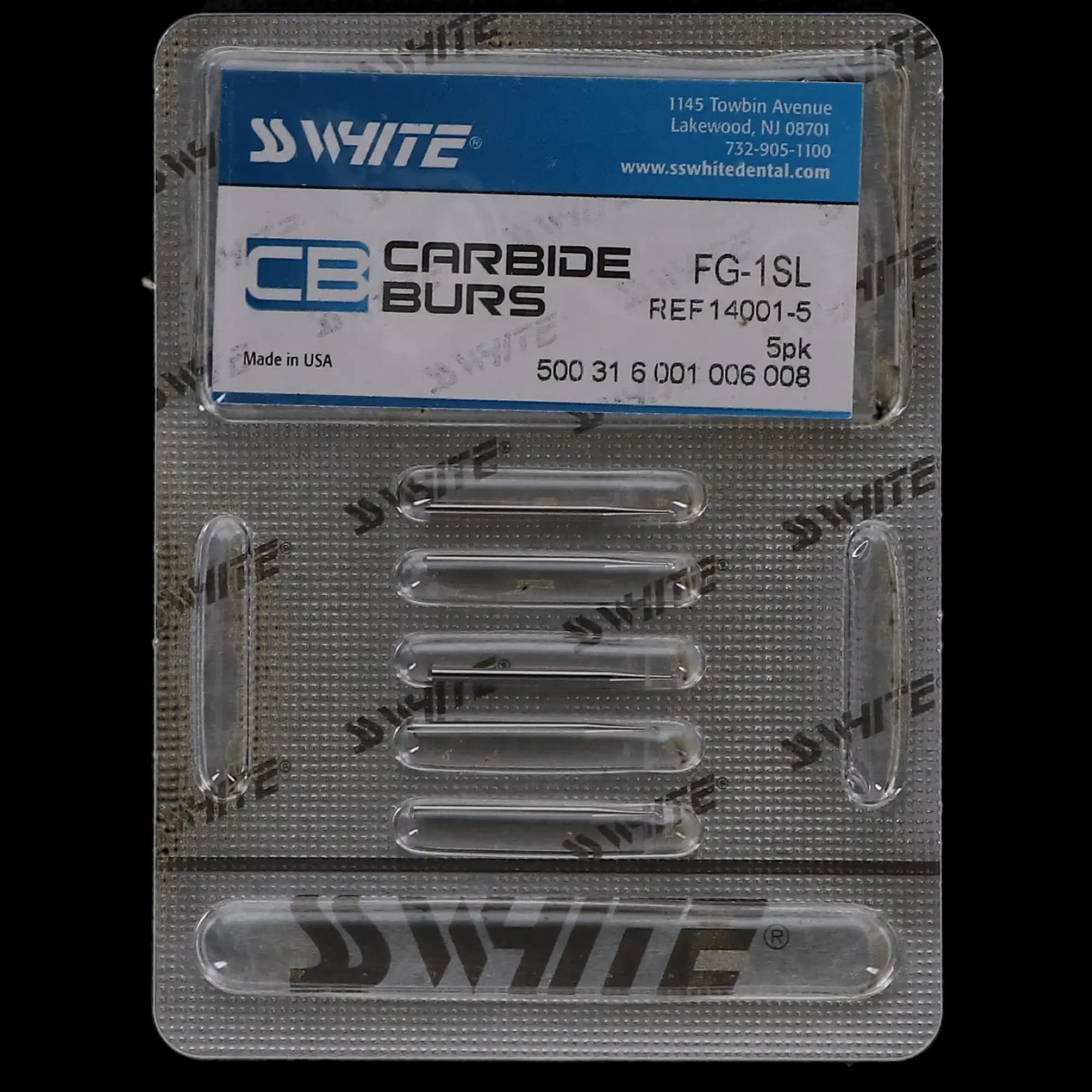 SS White FGSL #1 Round Surgical Carbide Bur, Friction Grip, 5/Pack, 14001-5 thumbnail 5