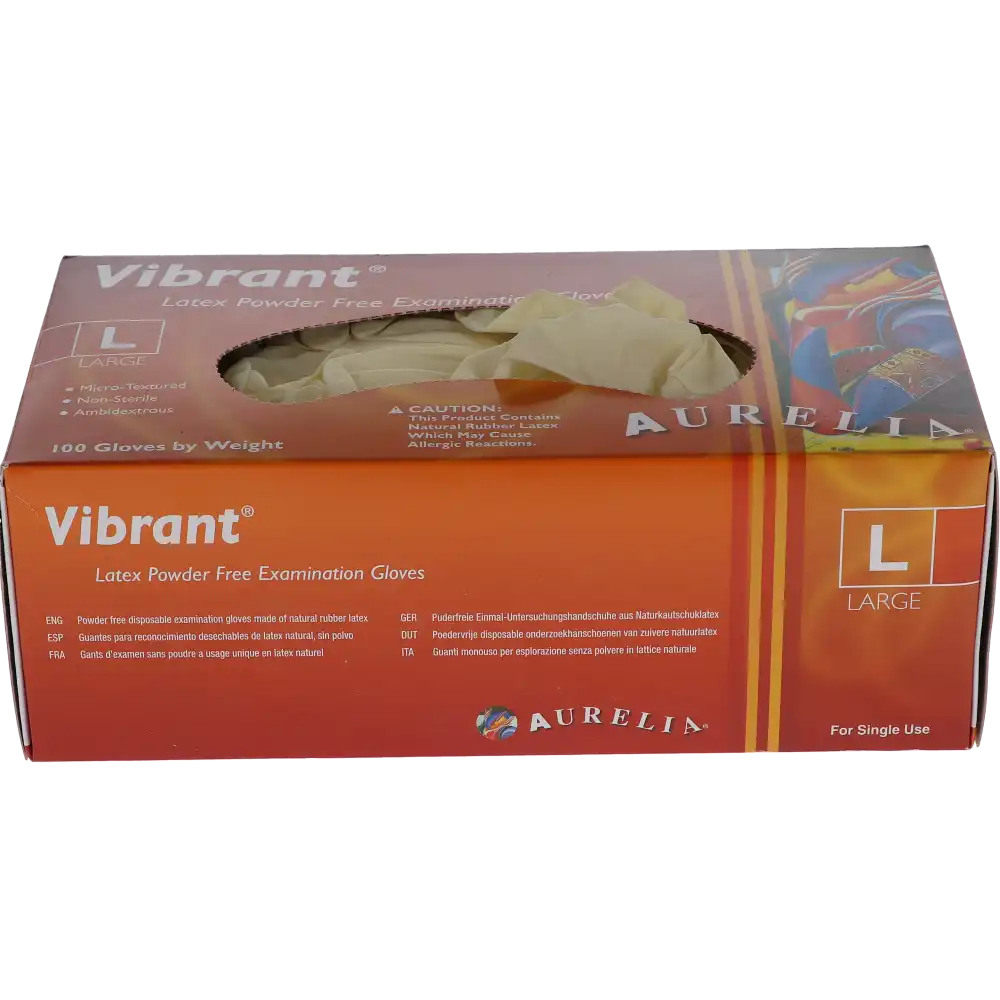 Aurelia Distinct Examination Latex Gloves, Honeycomb Textured, Powder-Free, Small, 100/Box, 29226 thumbnail 2