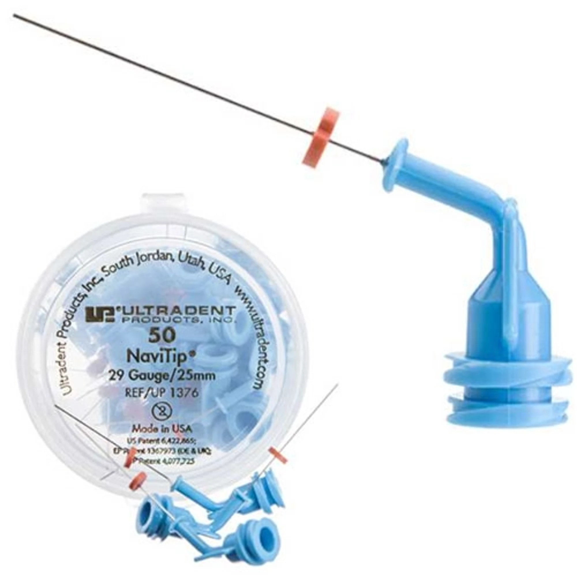 Ultradent NaviTip Endodontic Delivery Tips, 29 Gauge, 25 mm, Blue, 50/Pk, 1376 - NaviTip Tip - Image 1