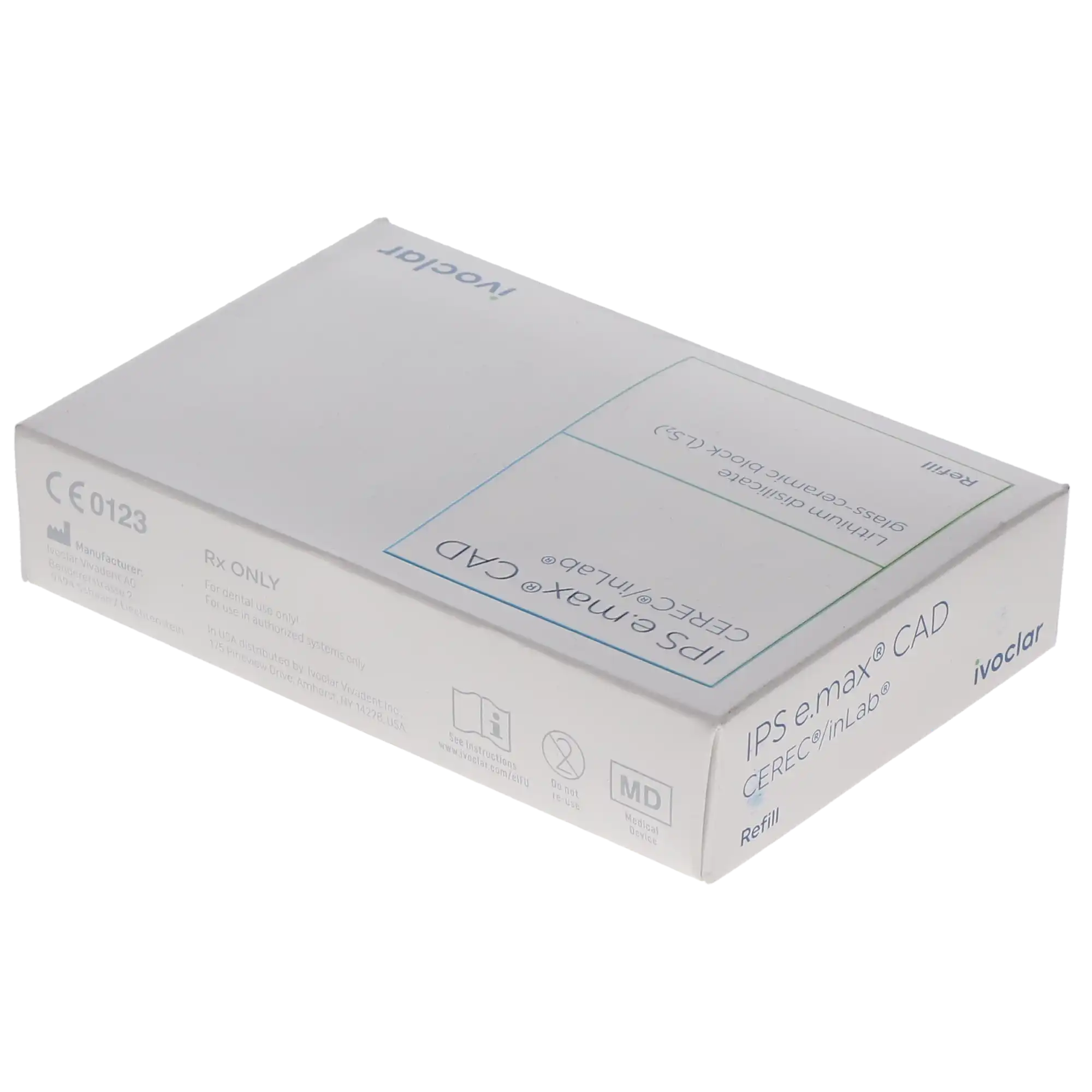 IPS e.max CAD Lithium Disilicate CAD/CAM Block, High Translucency, I12, A3, 5/Pk, 626393 thumbnail 3