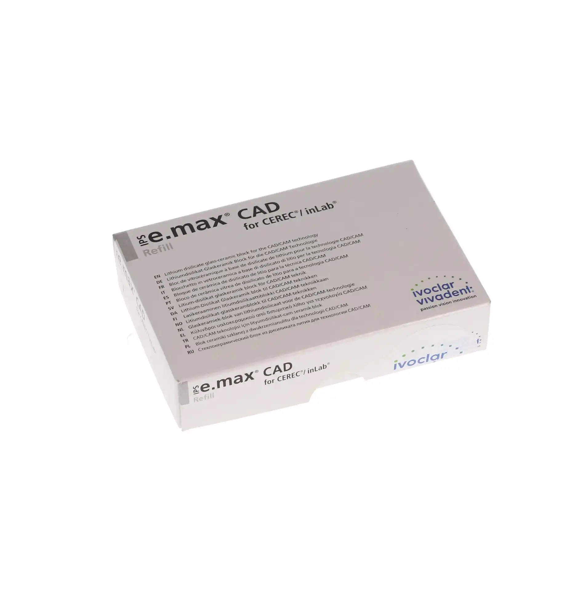 IPS e.max CAD Lithium Disilicate CAD/CAM Block, Medium Translucency, C14, A2, 5/Pk, 680029 thumbnail 3