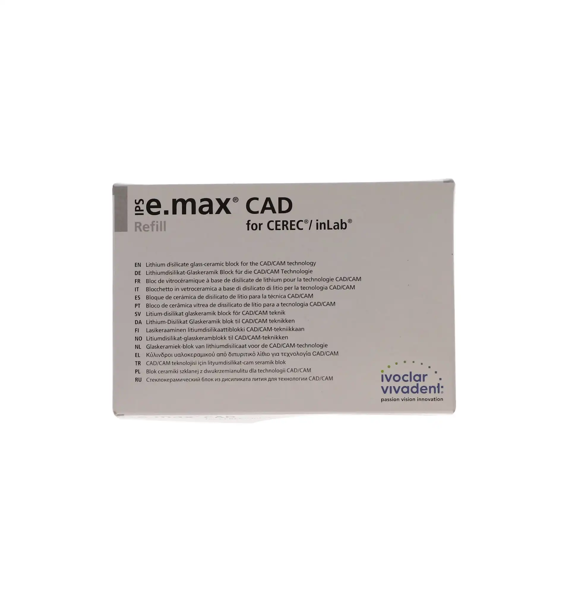 IPS e.max CAD Lithium Disilicate CAD/CAM Block, Medium Translucency, C14, A2, 5/Pk, 680029 thumbnail 4