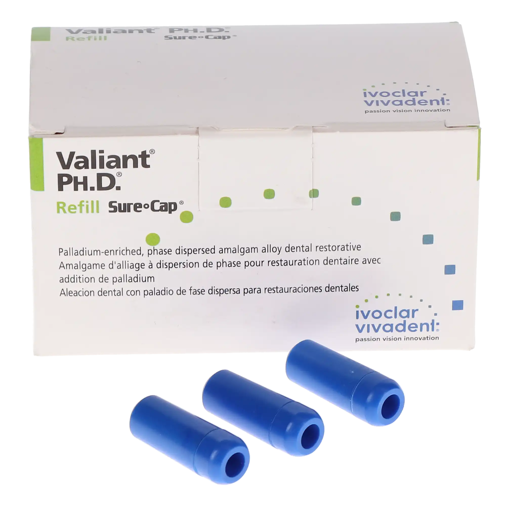 Valiant Ph.D. Sure Cap Amalgam Alloy Capsules, 2 Spill (Blue), Regular Set, 600 mg, 50/Box, NA6050420 thumbnail 4