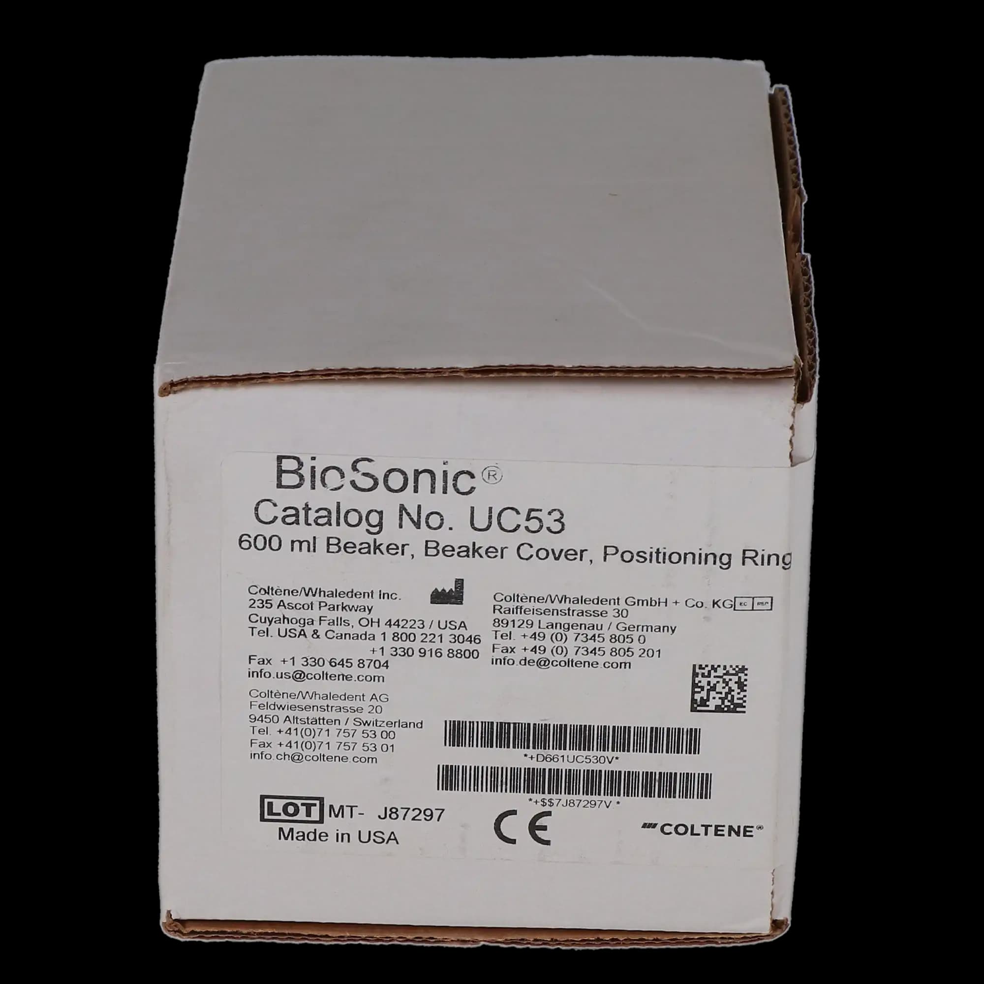 BioSonic Borosilicate Ultrasonic Cleaner Beaker, 600 ml, with Cover and Positioning Ring, UC-53 thumbnail 4