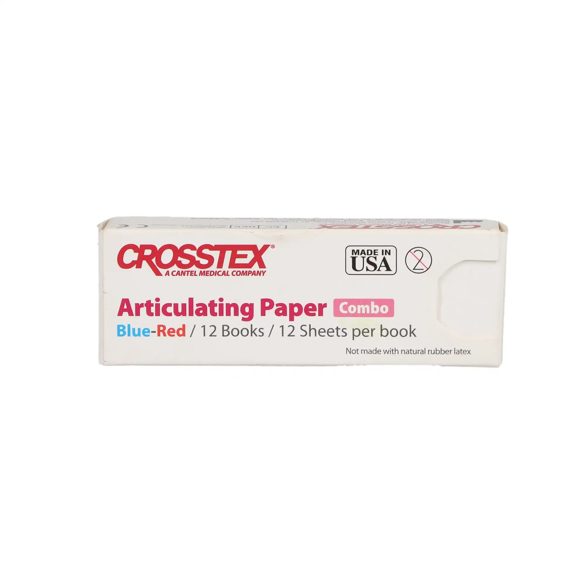 Crosstex Articulating Paper Pre-Cut Strip, 71 Microns, Blue/Red Combo, 144/Box, TPBR thumbnail 3