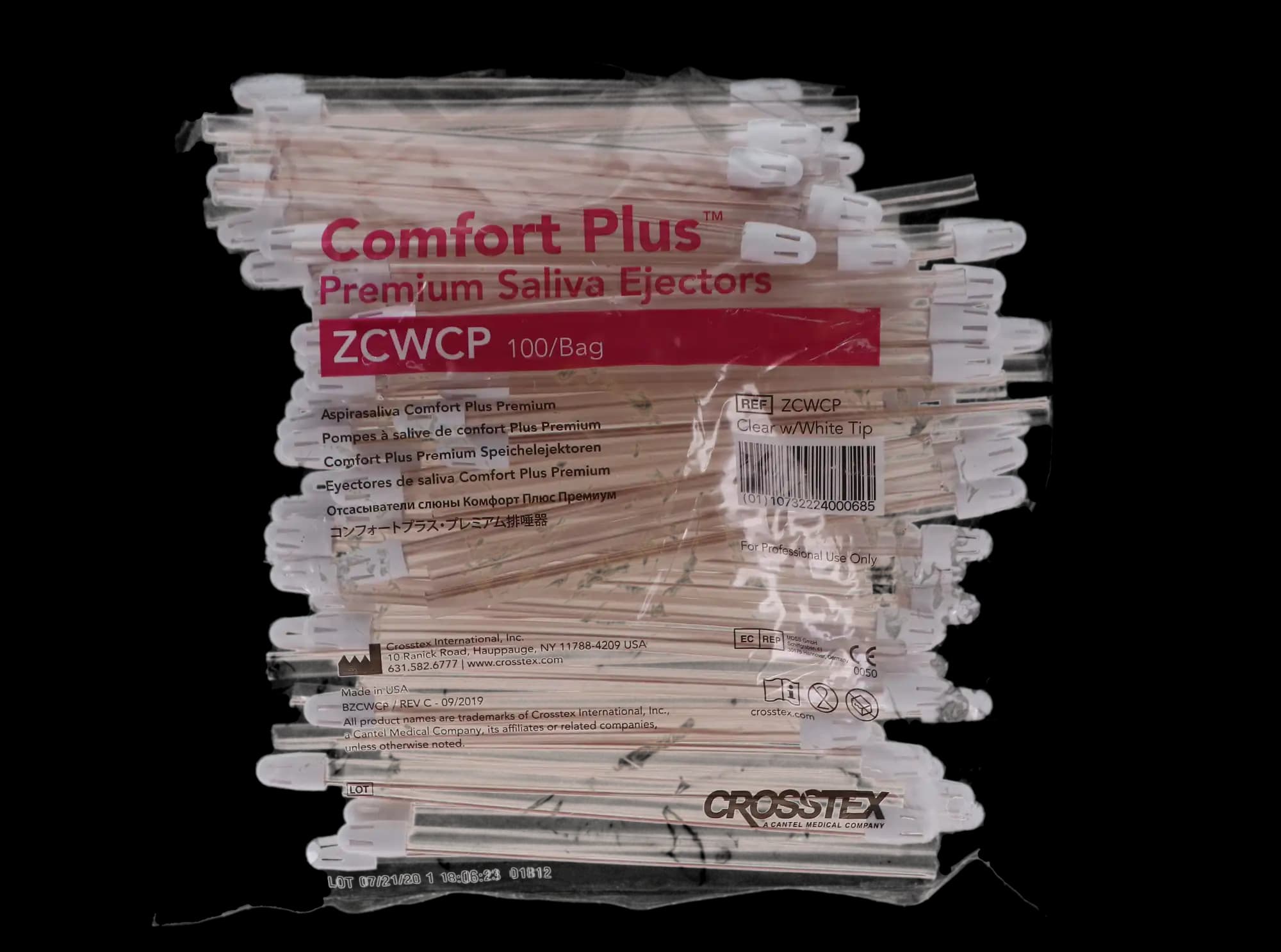Comfort Plus Premium Saliva Ejectors, Clear Tube with White Tip, Latex-Free, Unscented, 100/Bag, ZCWCP thumbnail 7