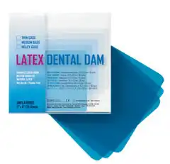 Crosstex Latex Dental Dam, 6" x 6", Medium, Blue, Unflavored, 36/Box, 19300 thumbnail 2