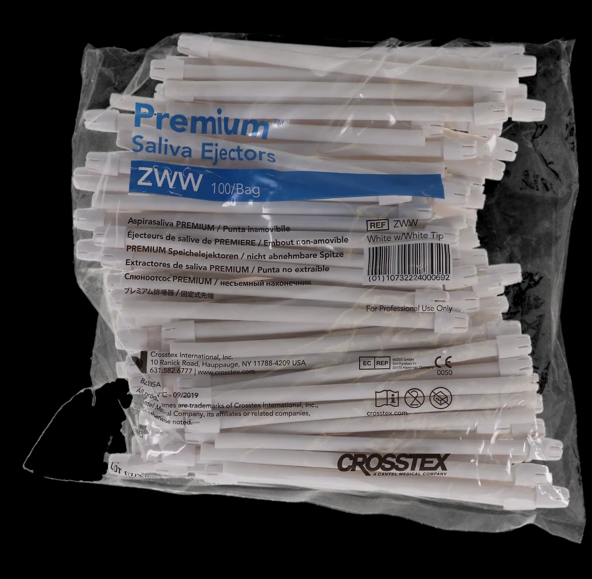 Crosstex Premium Saliva Ejectors, White/White, Wire-Reinforced, Non-Latex, 100/Bag, ZWW thumbnail 8