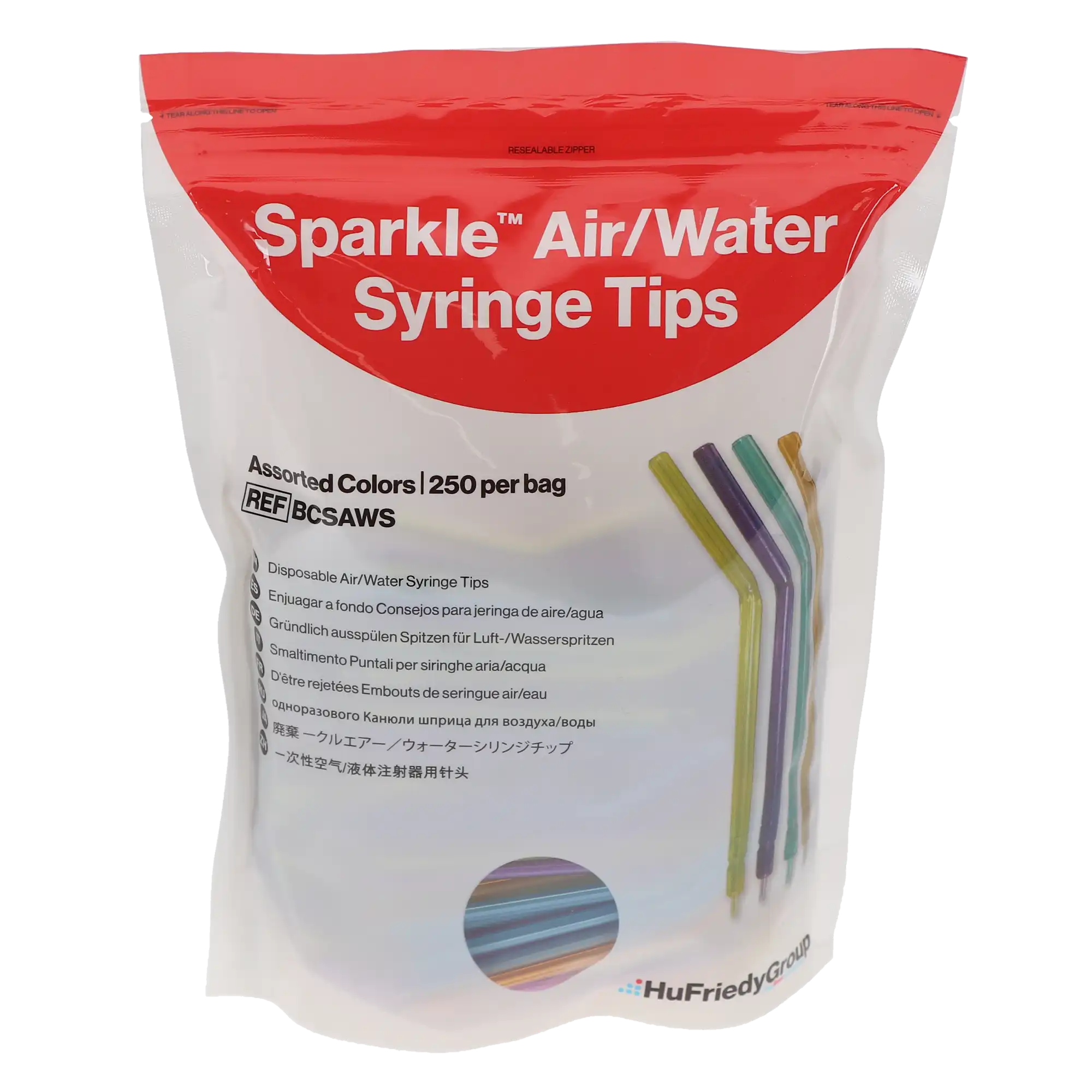 Crosstex Sparkle Disposable Air/Water Syringe Tips, Assorted Translucent Colors, 250/Bag, BCSAWS thumbnail 6